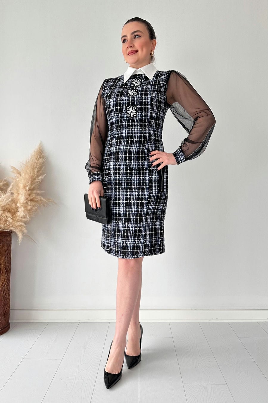 Kolu Tül Tüvit Elbise