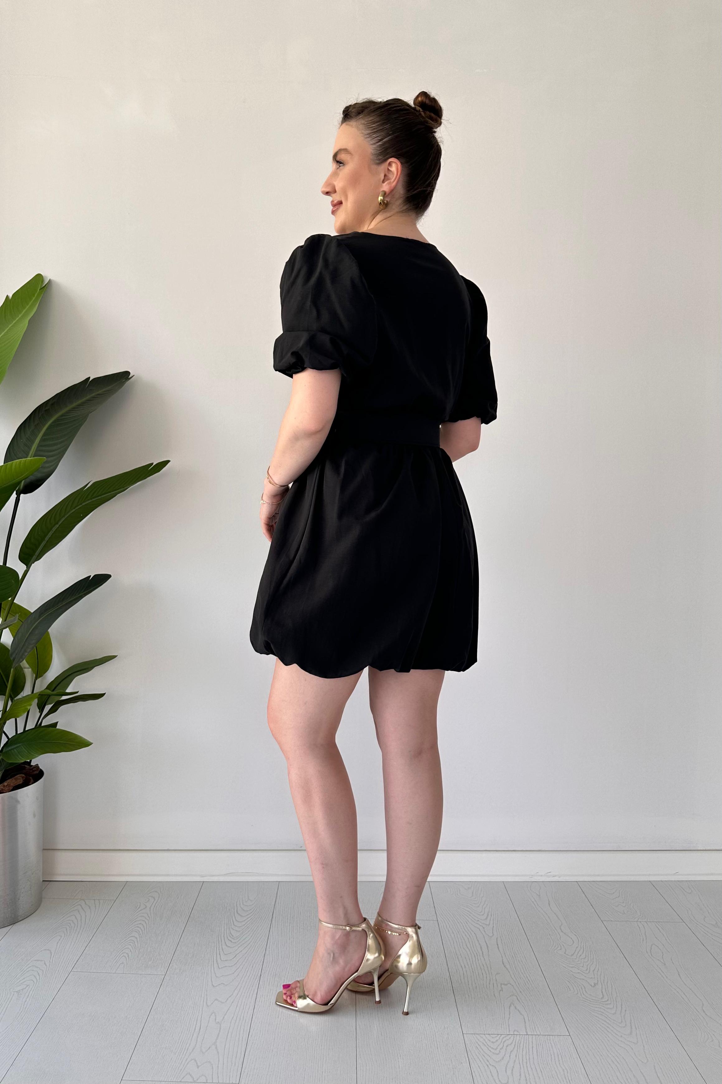 Balon Kemerli Elbise