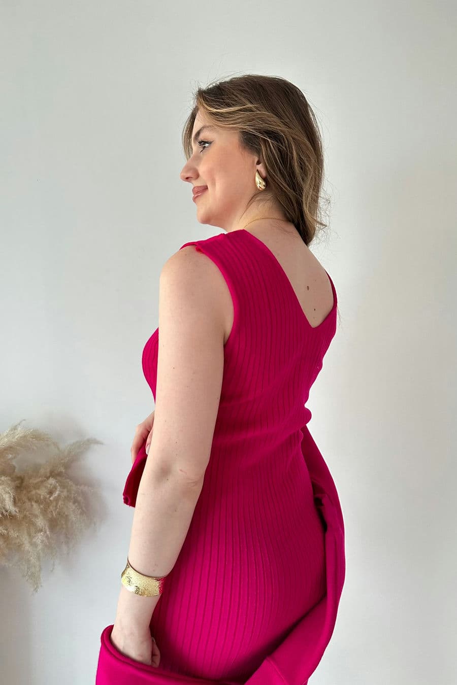 Kısa Kazaklı Triko Elbise