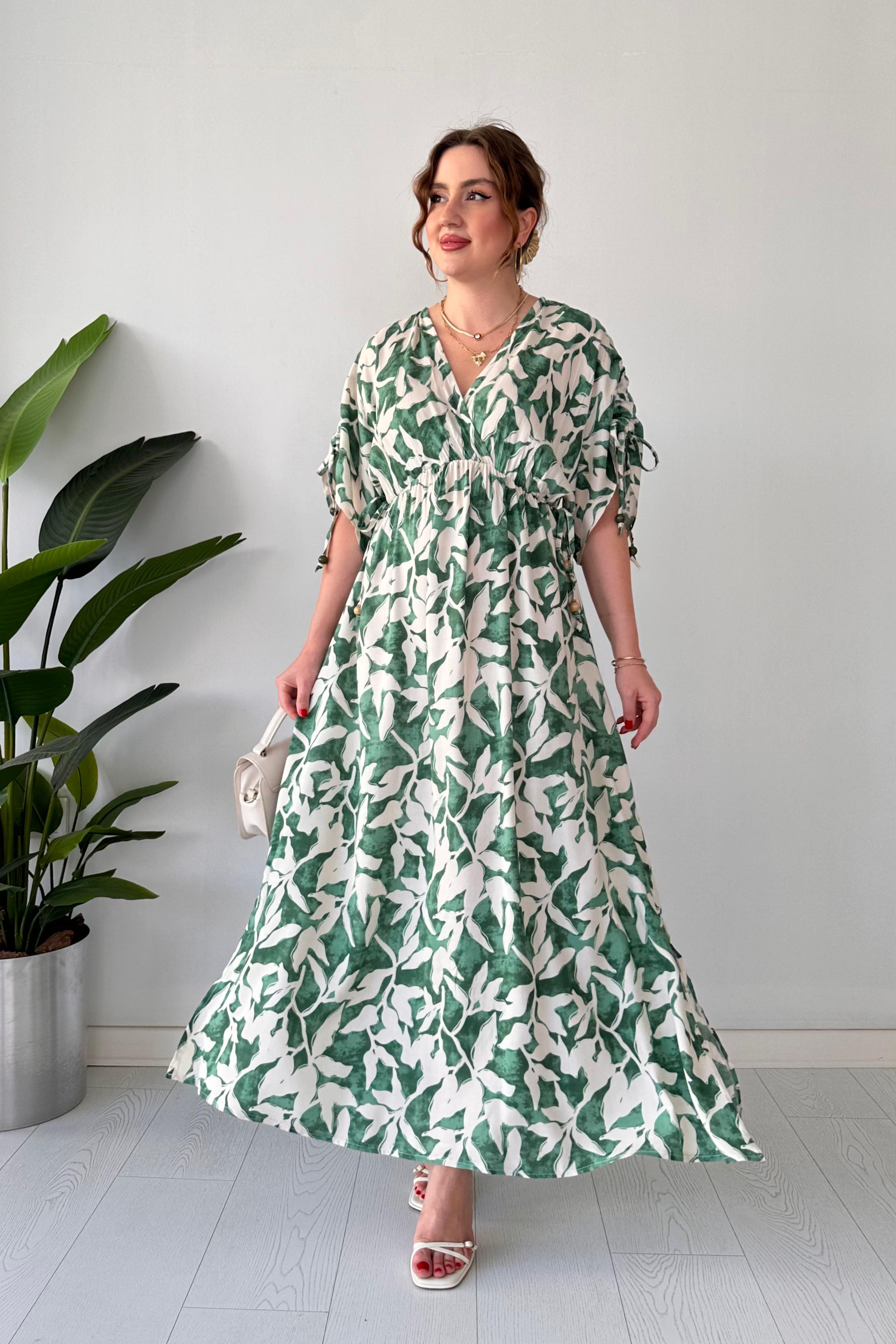 Döküm Yaka Yaprak Elbise