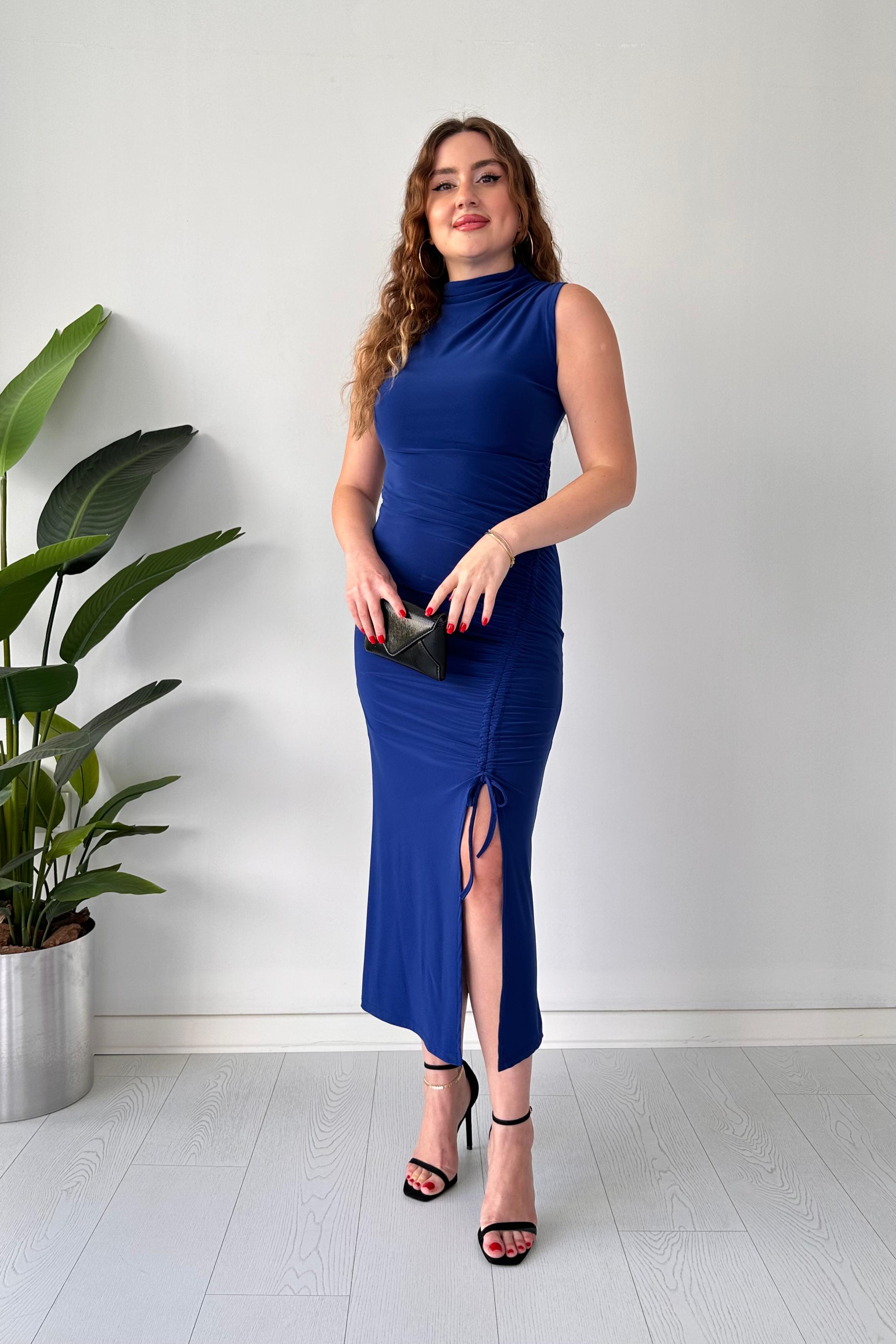 Ayarlanır Yırtmaçlı Buzi Elbise