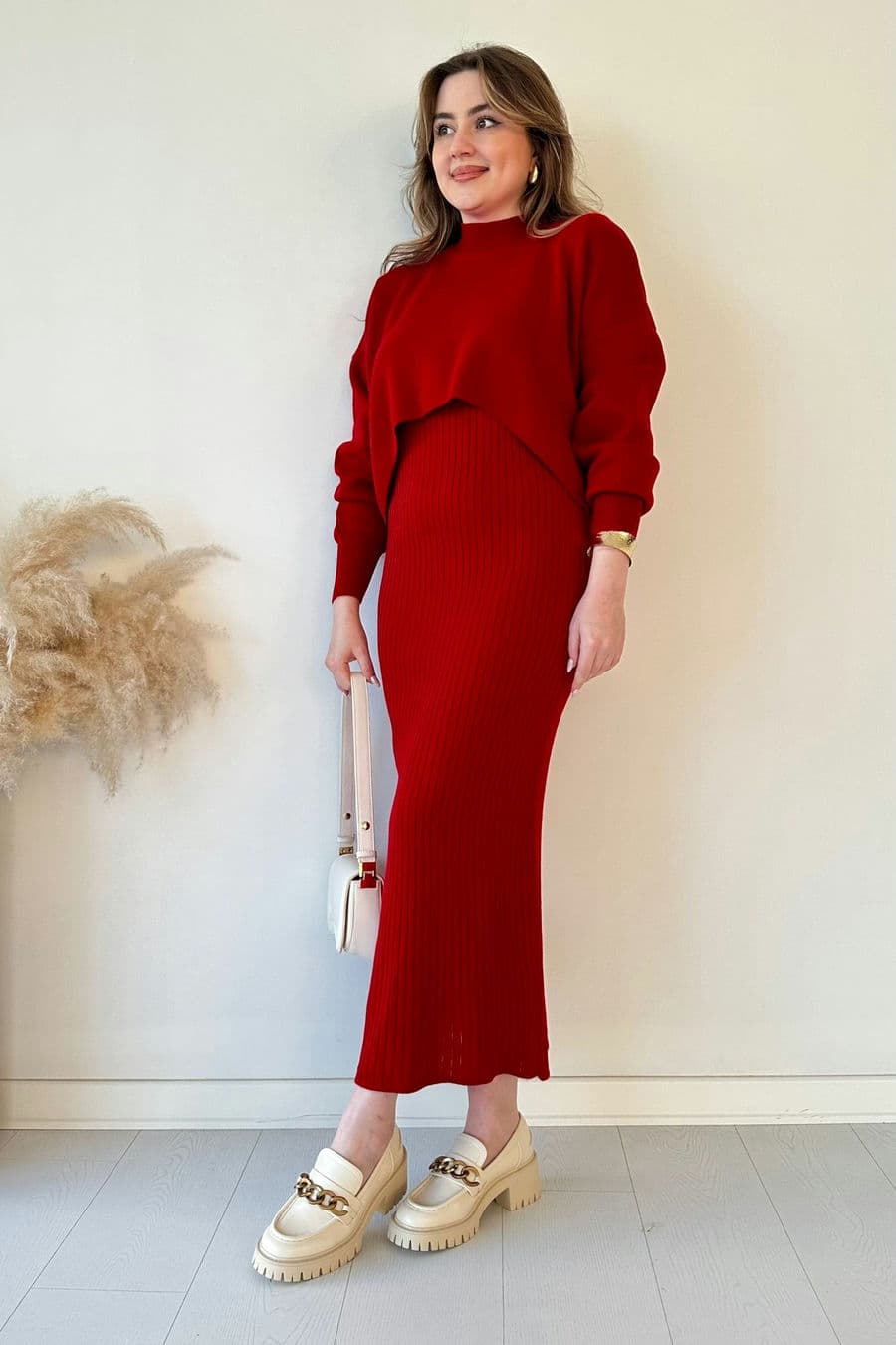 Kısa Kazaklı Triko Elbise