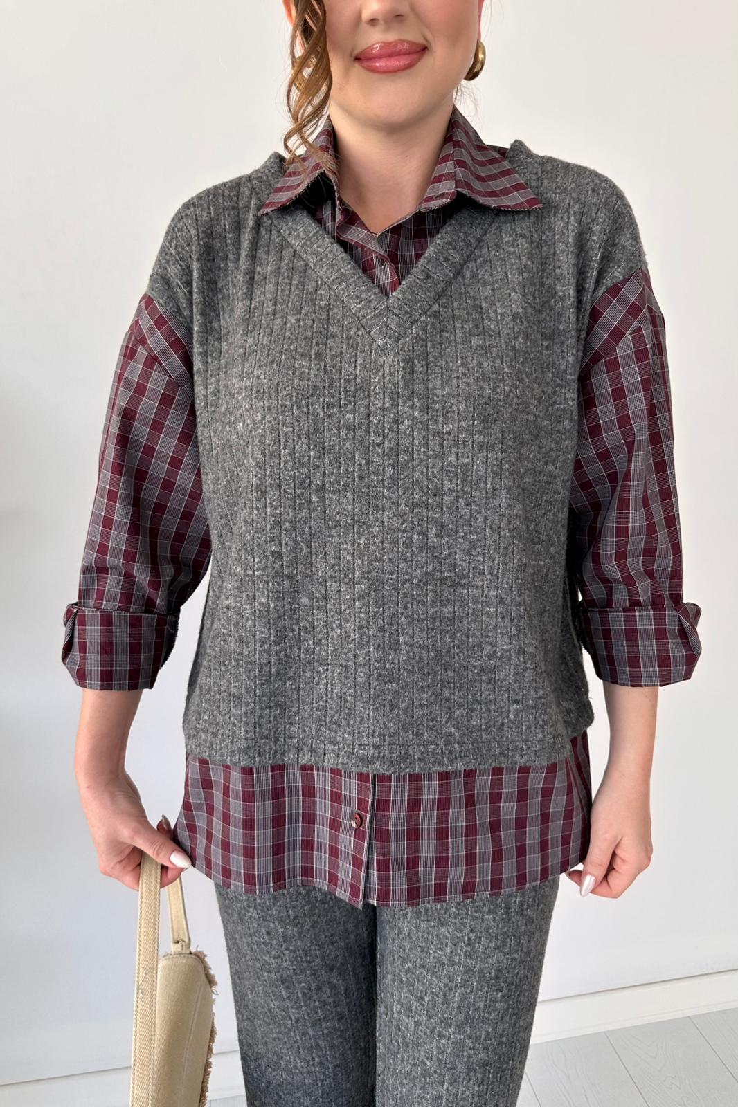 Ekose Garnili İkili Takım