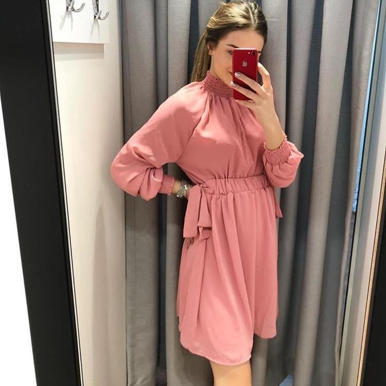 Zara Model Pembe Elbise