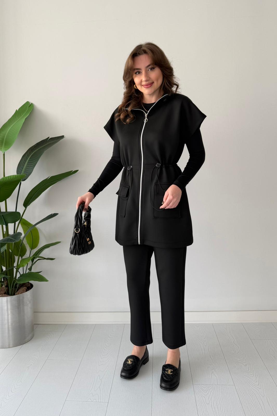 Yelekli Scuba Takım - Siyah