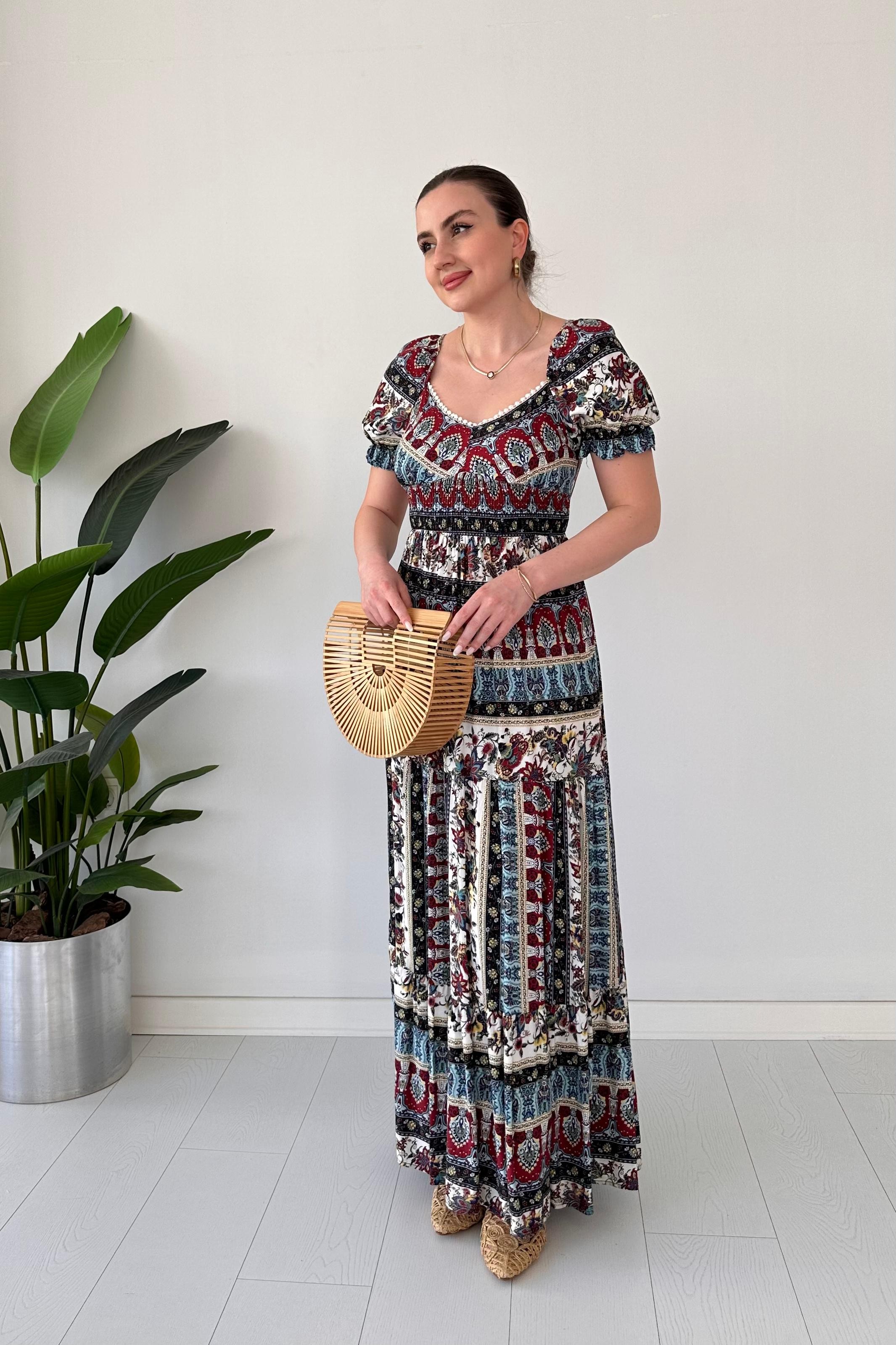 Maksi Patchwork Elbise