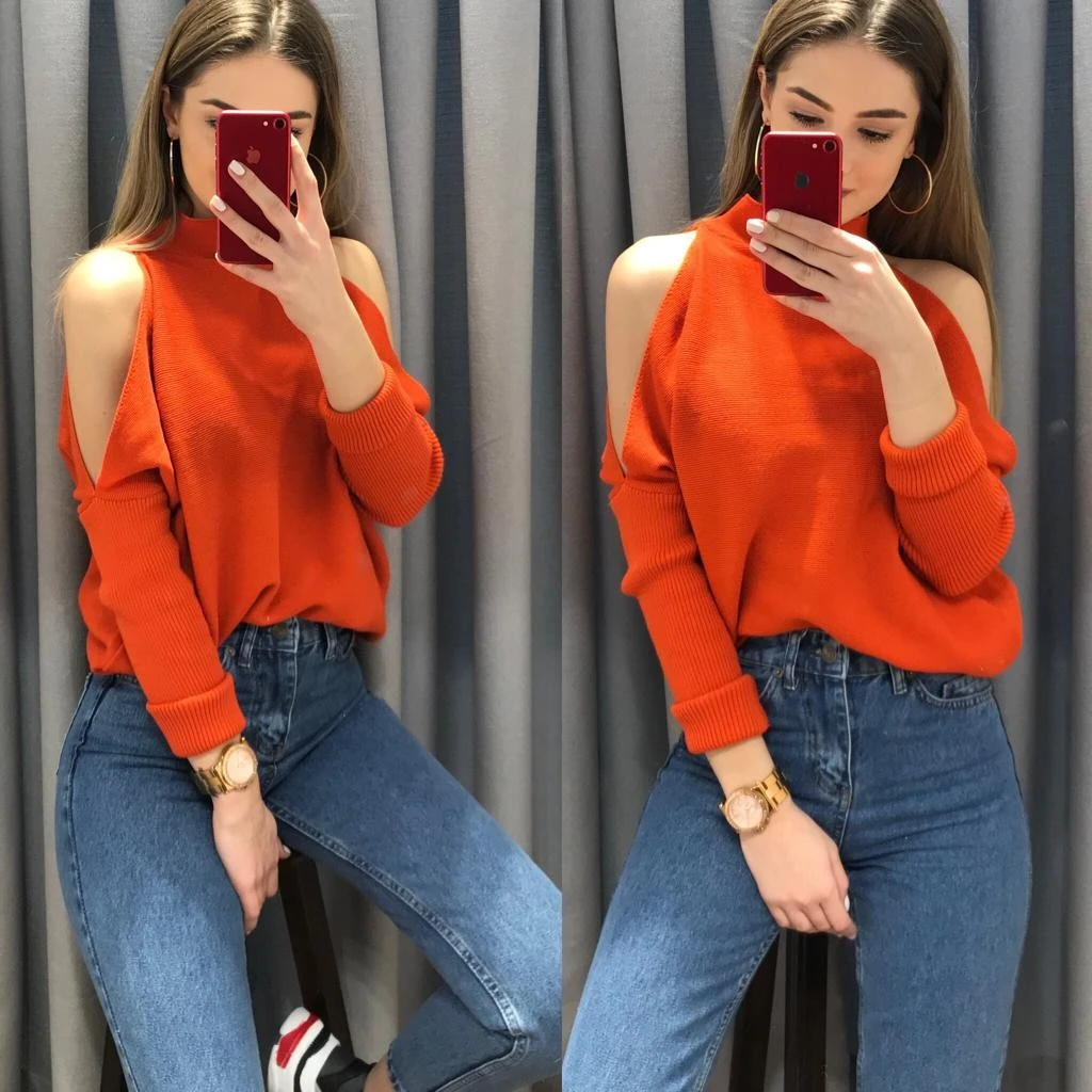 Omuz Detay Triko Turuncu