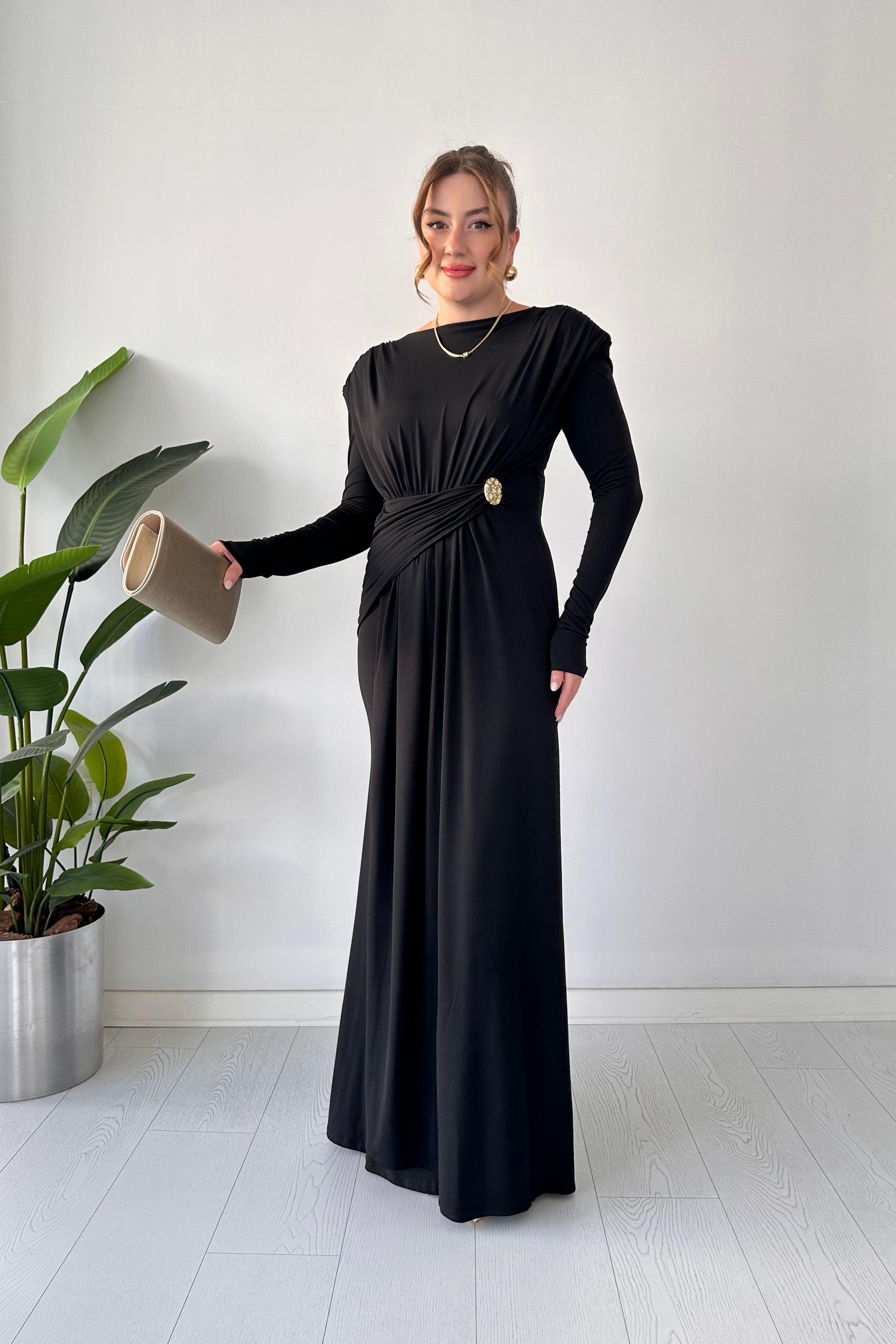 Şal Kemerli Krep Elbise