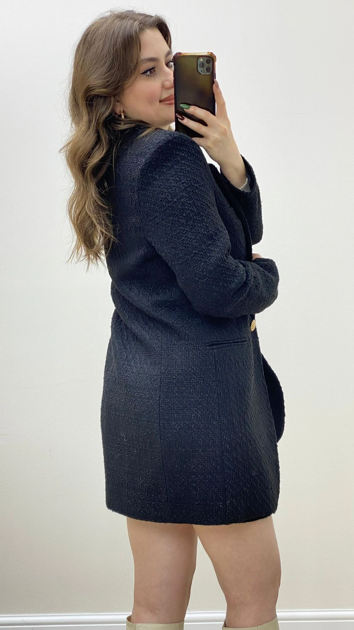 Tüvit Etek-Ceket Takım Siyah