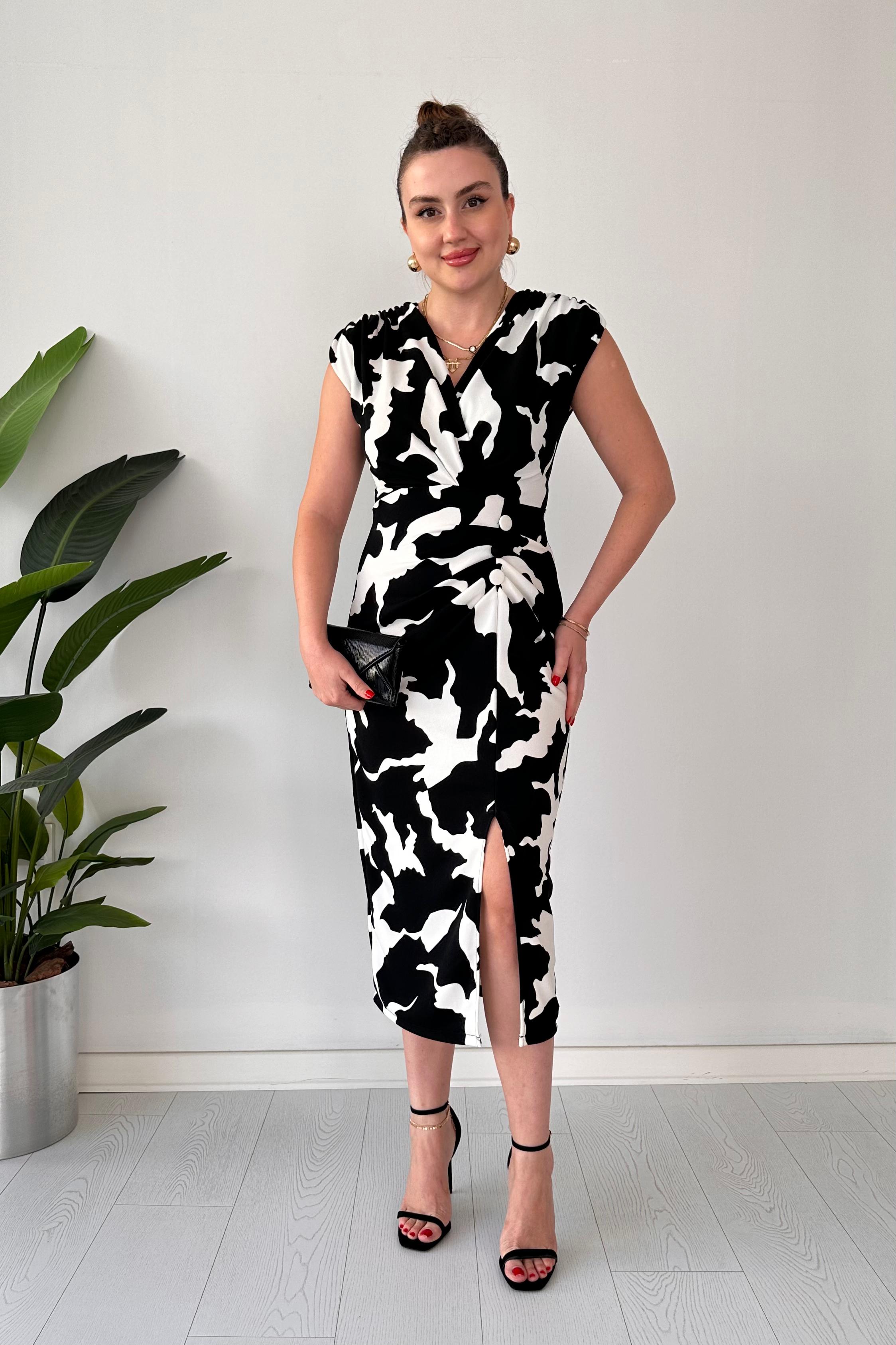 Büzgülü Milka Krep Elbise