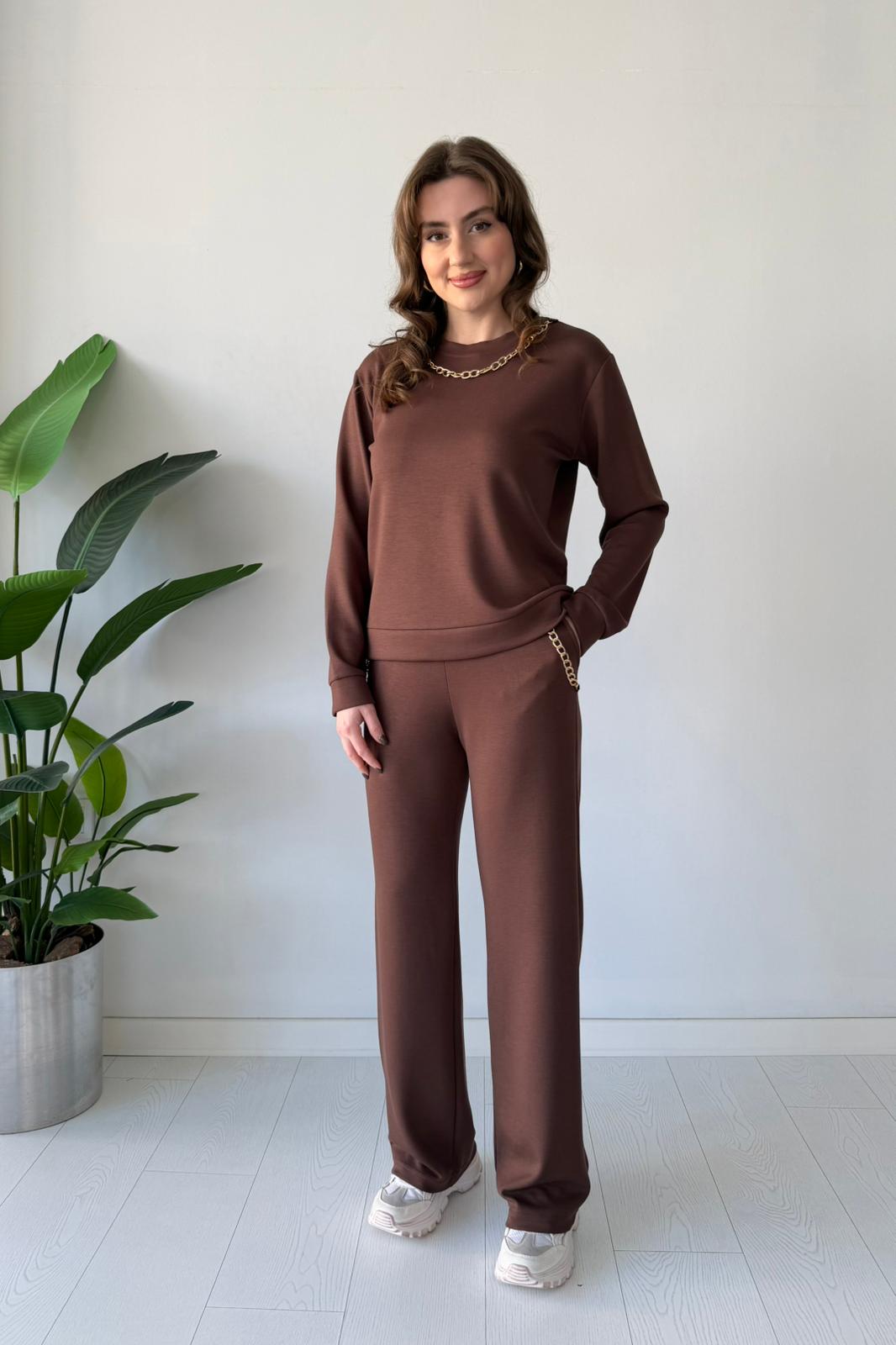 Zincir Detay İkili Takım - Kahve