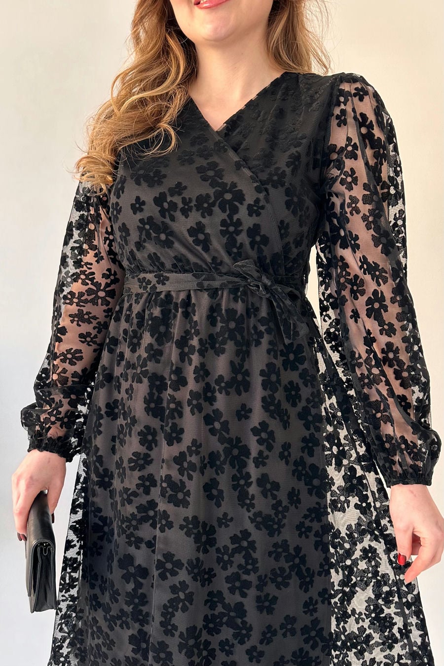 Çiçek Baskı Tül Elbise