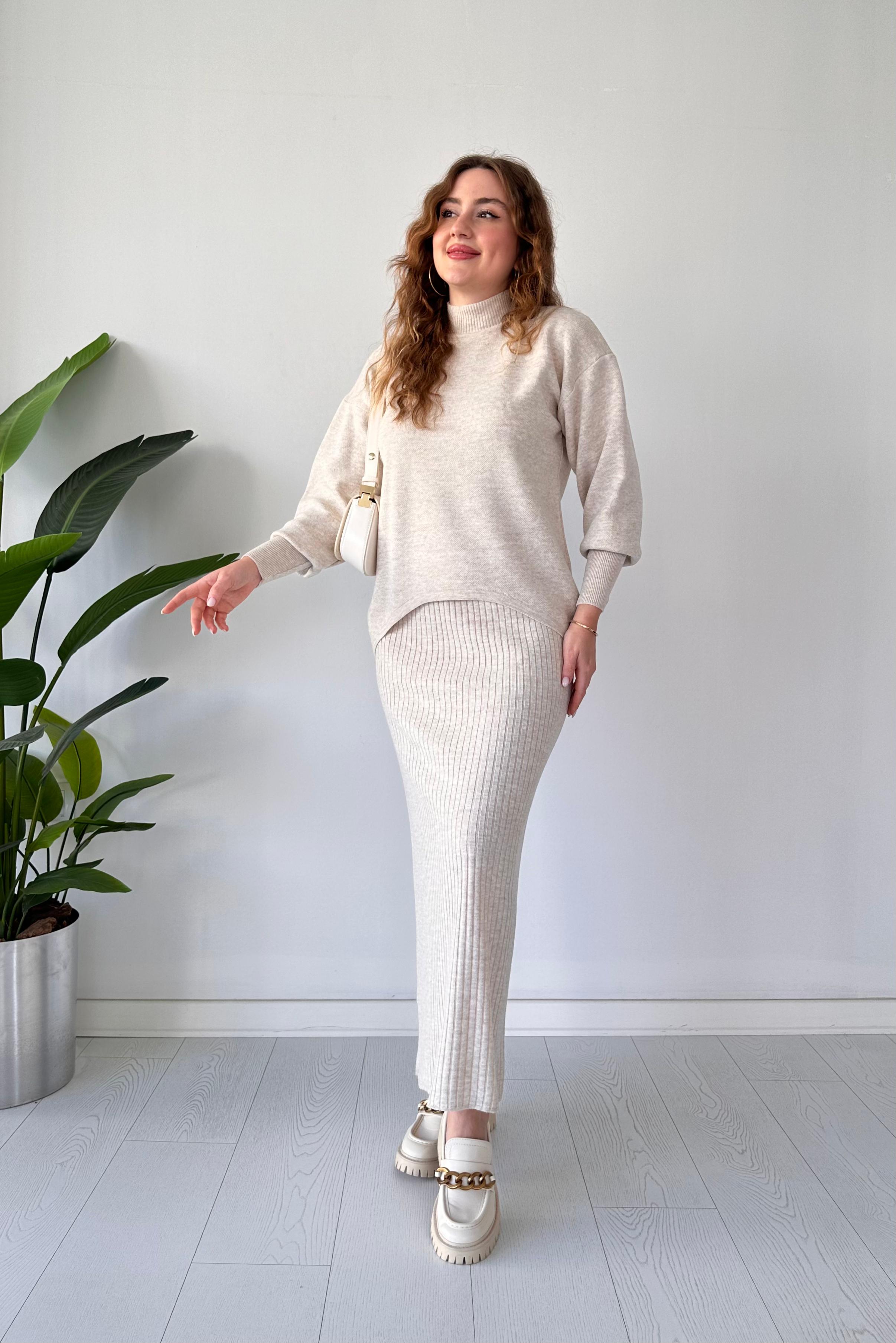 Uzun Kazaklı Elbise Takım