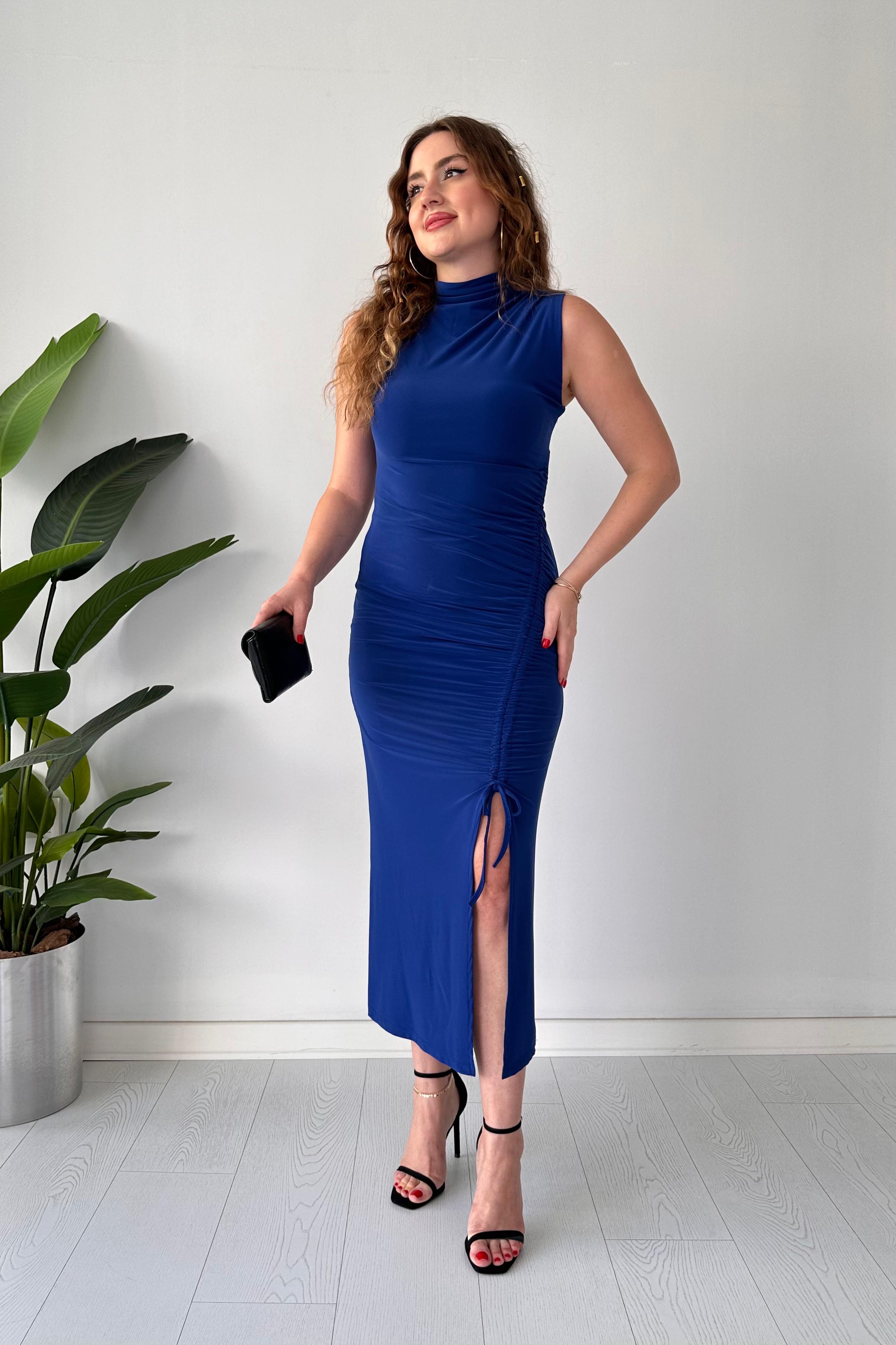 Ayarlanır Yırtmaçlı Buzi Elbise