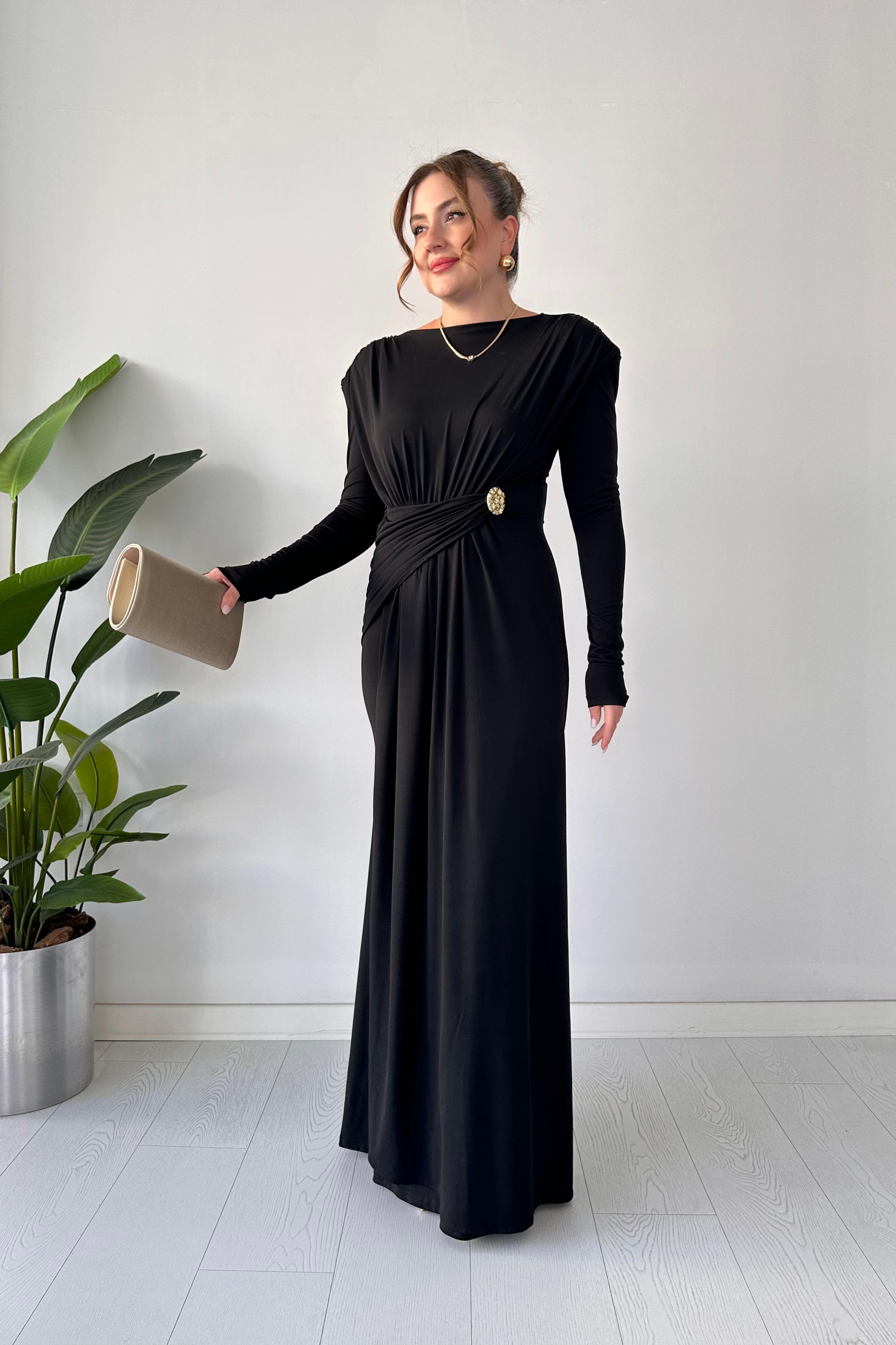 Şal Kemerli Krep Elbise