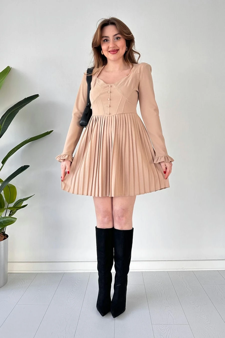 Piliseli Krep Elbise