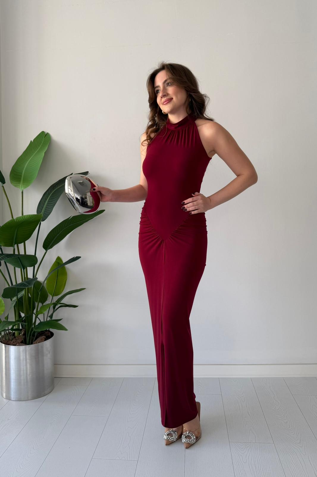 Kalça Drapeli Esnek Elbise