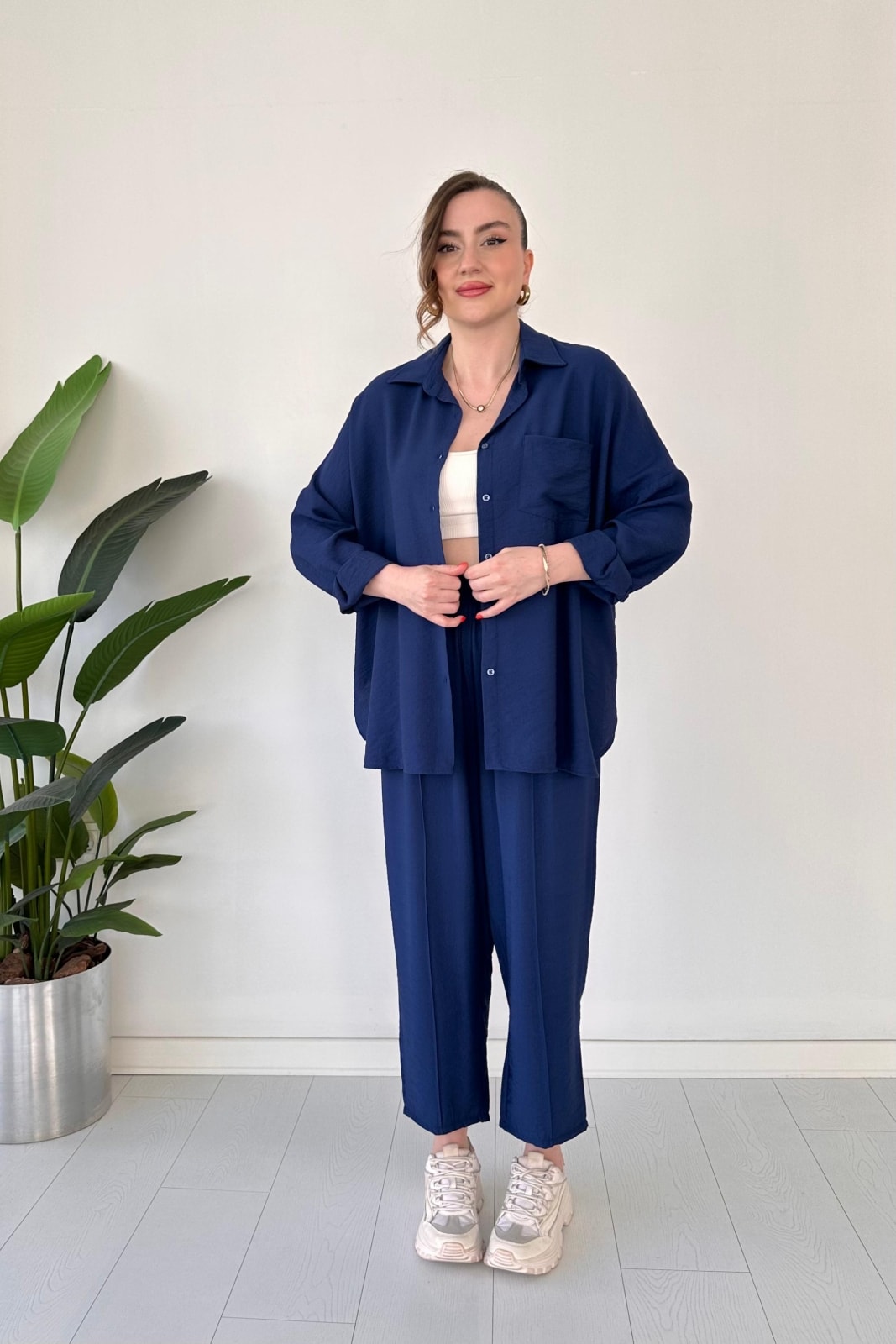 Gömlekli Modal Takım - Lacivert