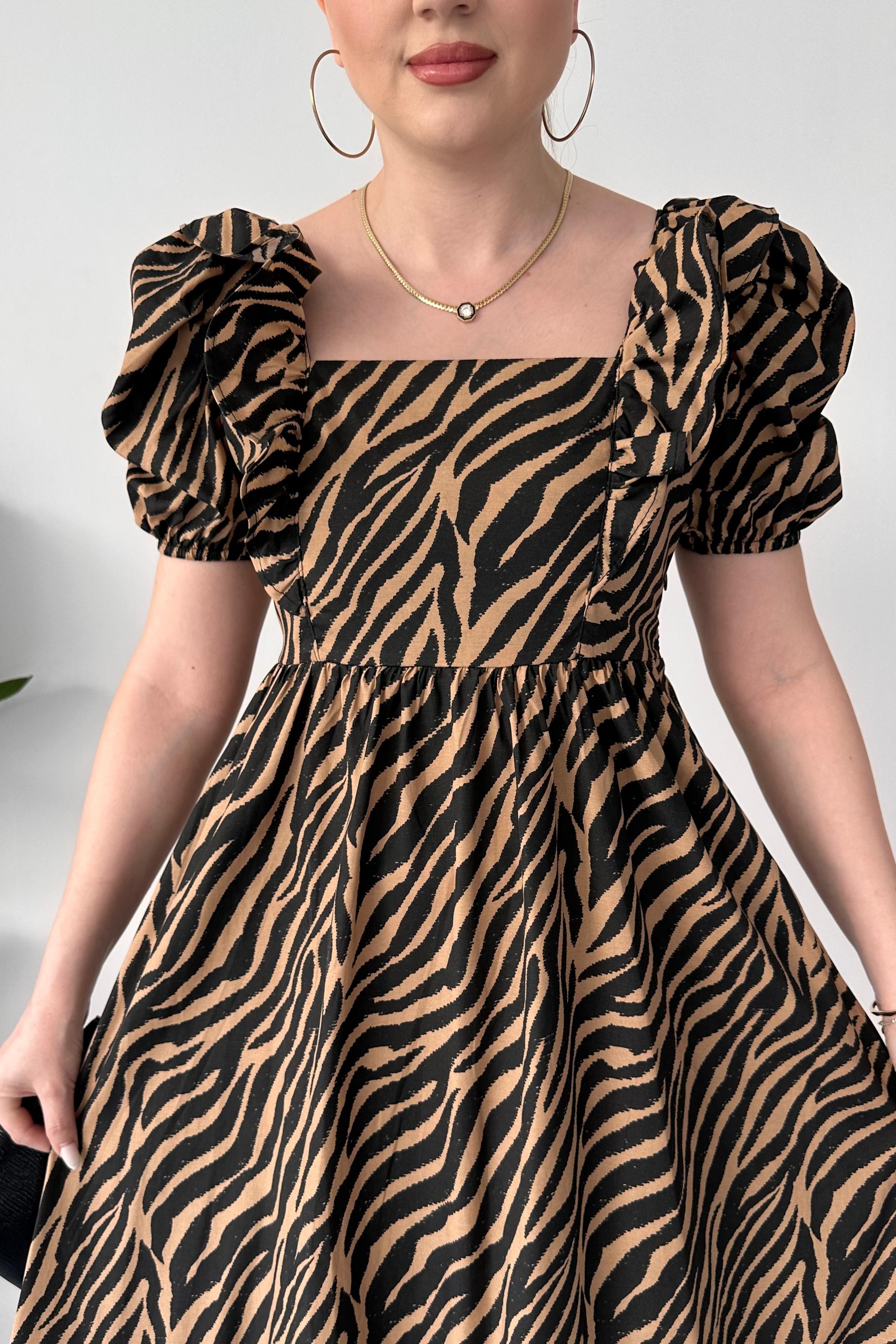 Zebra Poplin Elbise