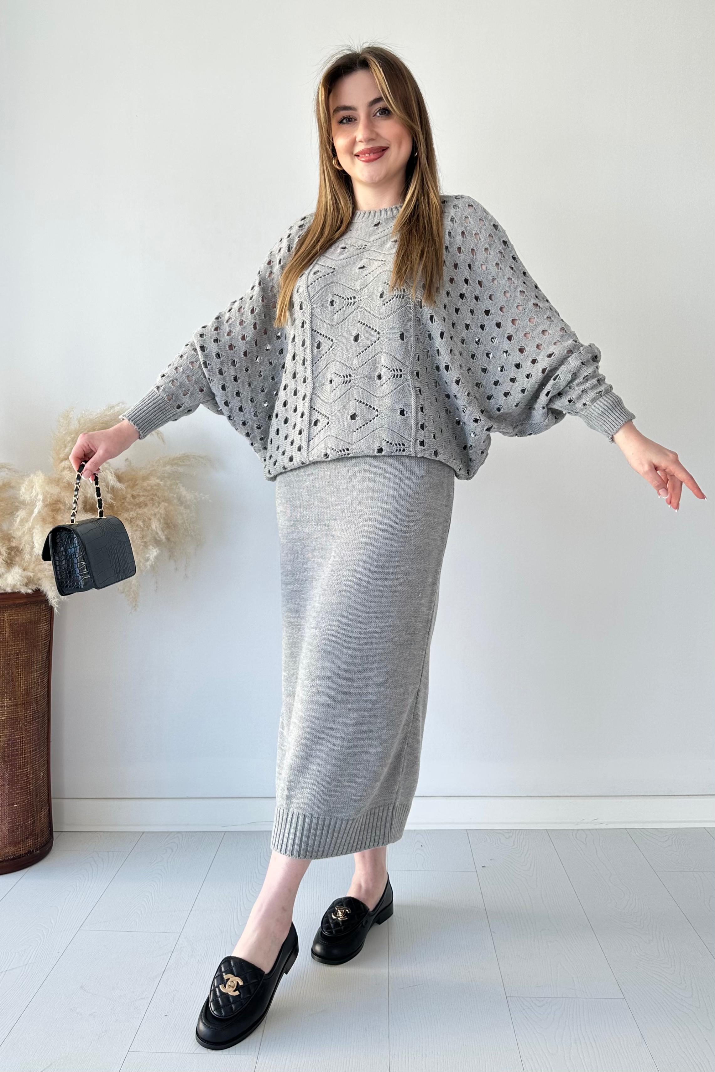 Yarasa Ajurlu Elbise Takım