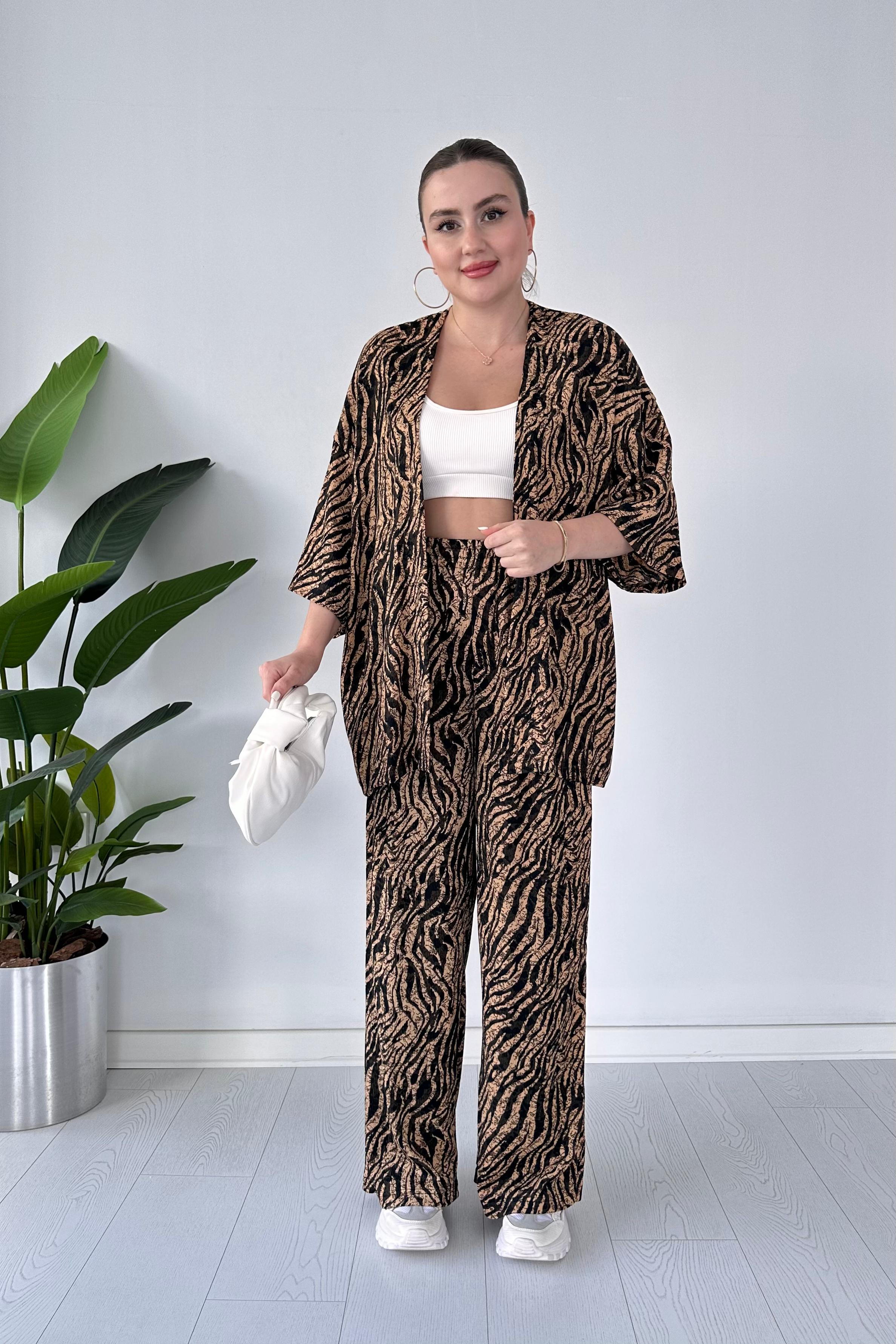 İnce Zebra Gofre Takım