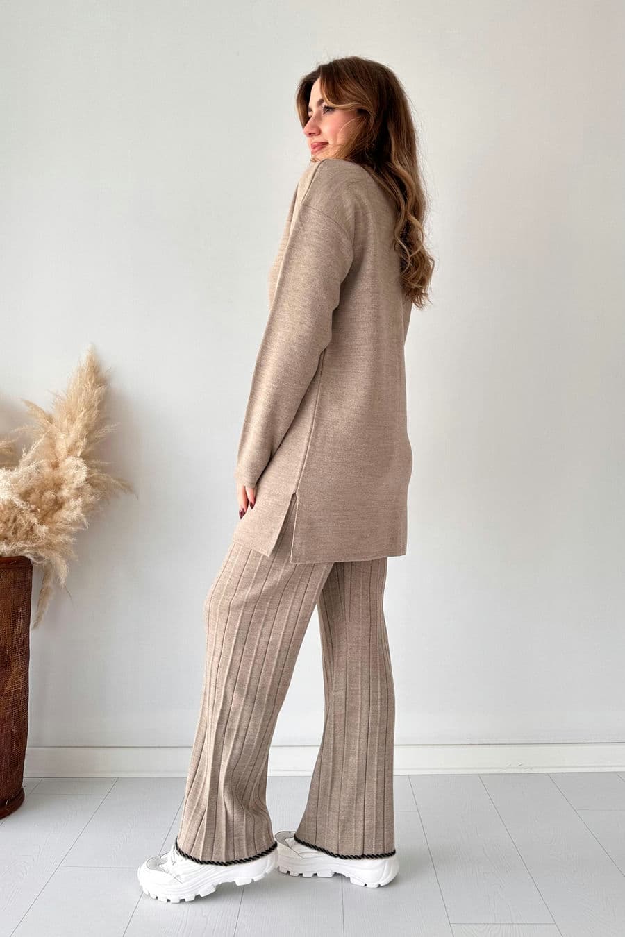 Yarım Çizgili Triko Takım