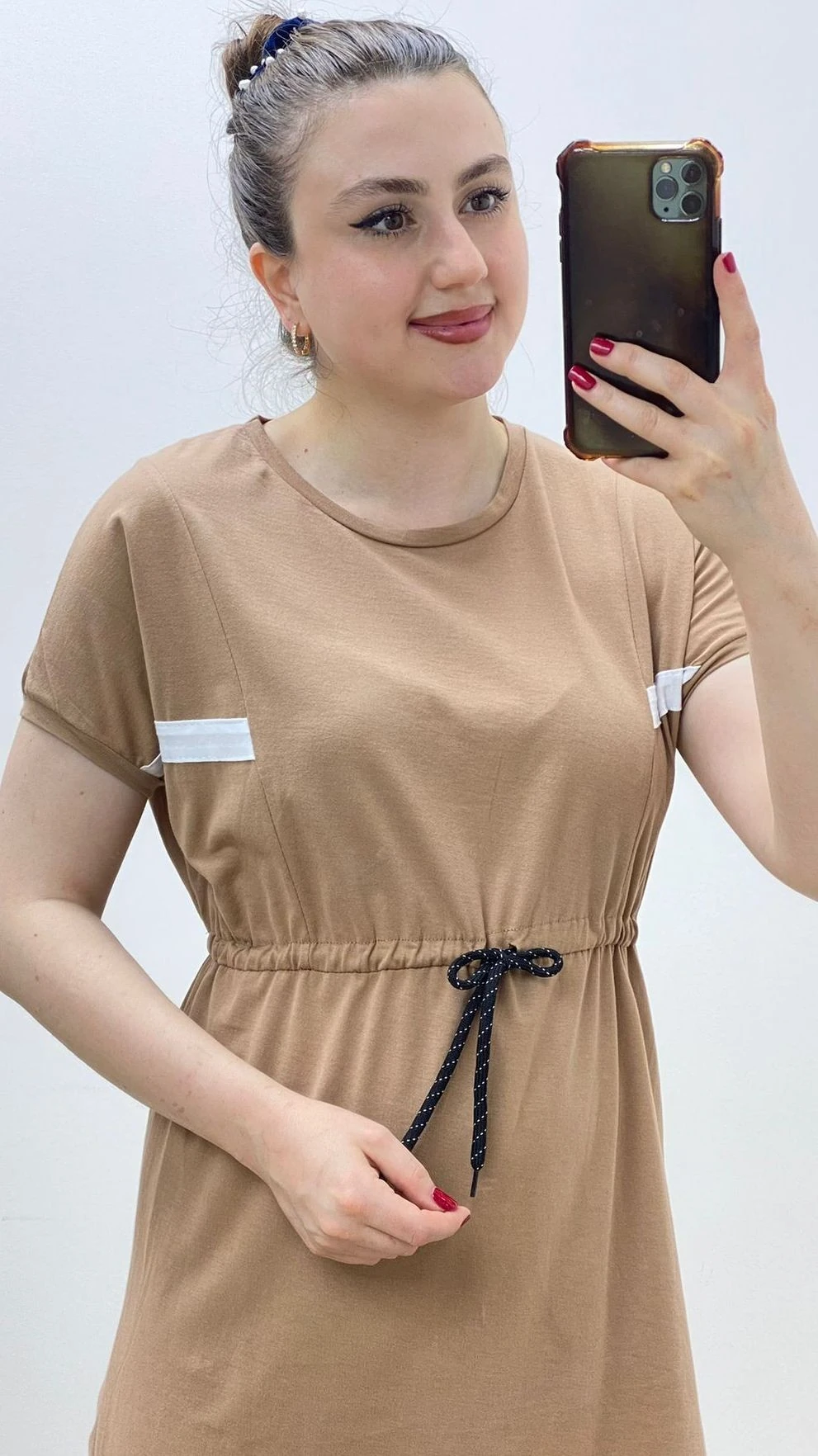 Bağcıklı Spor Elbise Bej