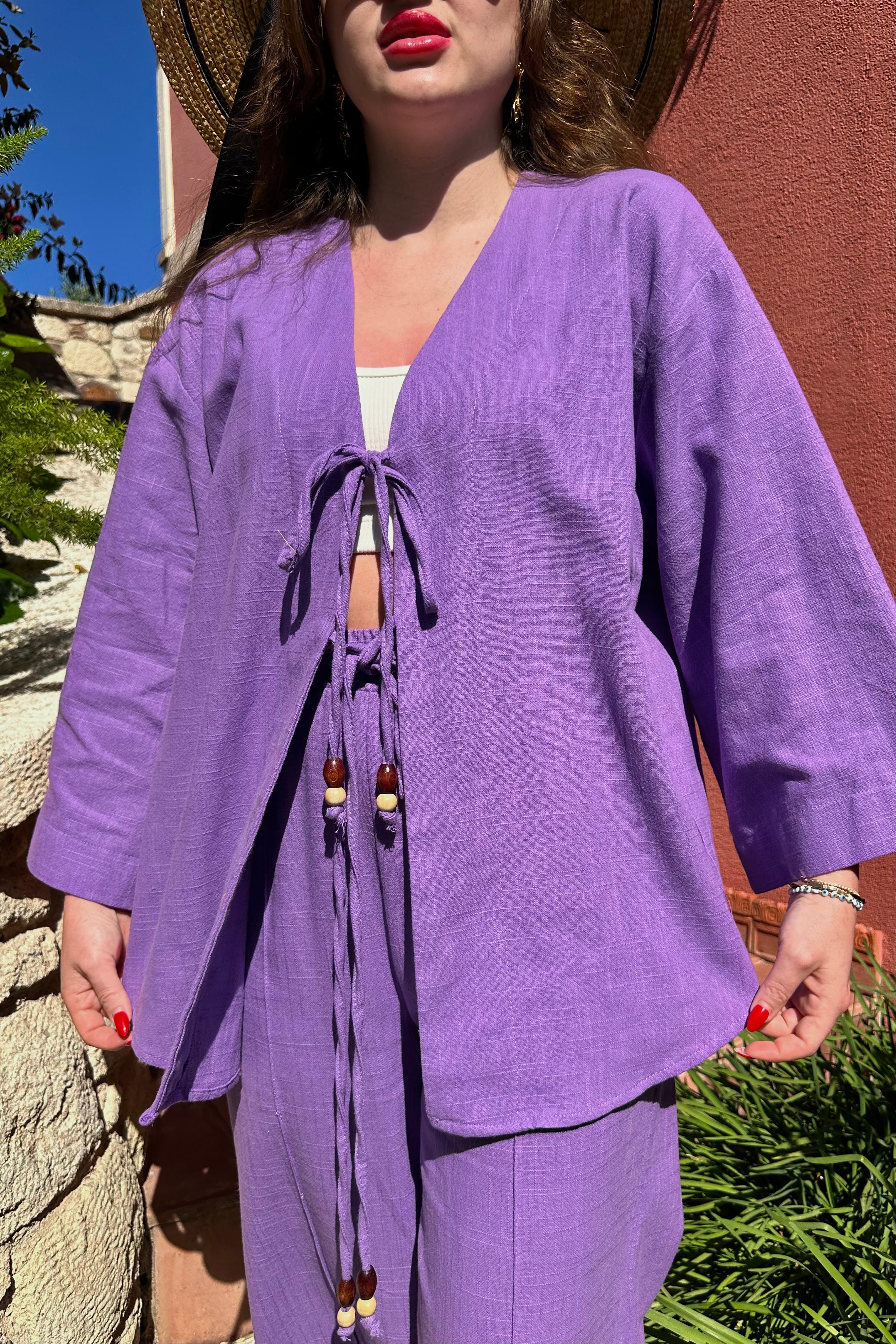 Bağlamalı Keten Takım