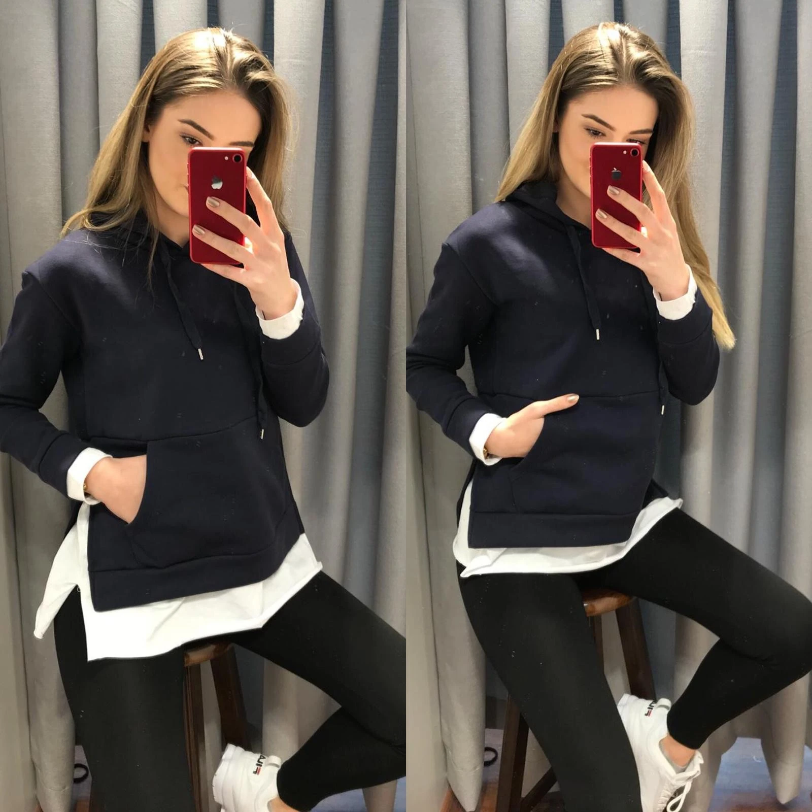 Tshirt Detay Sweatshirt Lacivert