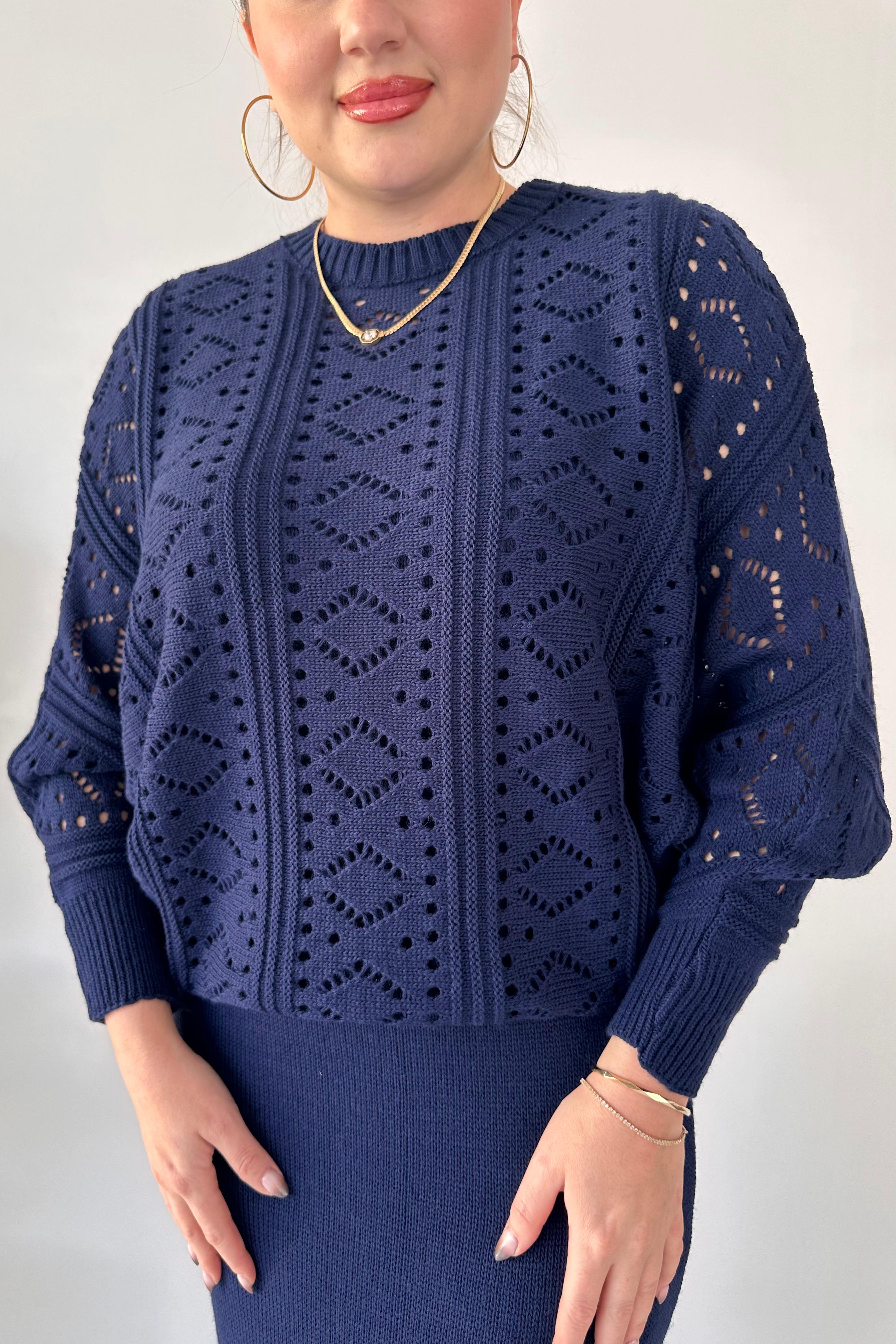 Delik Kazaklı Triko Elbise