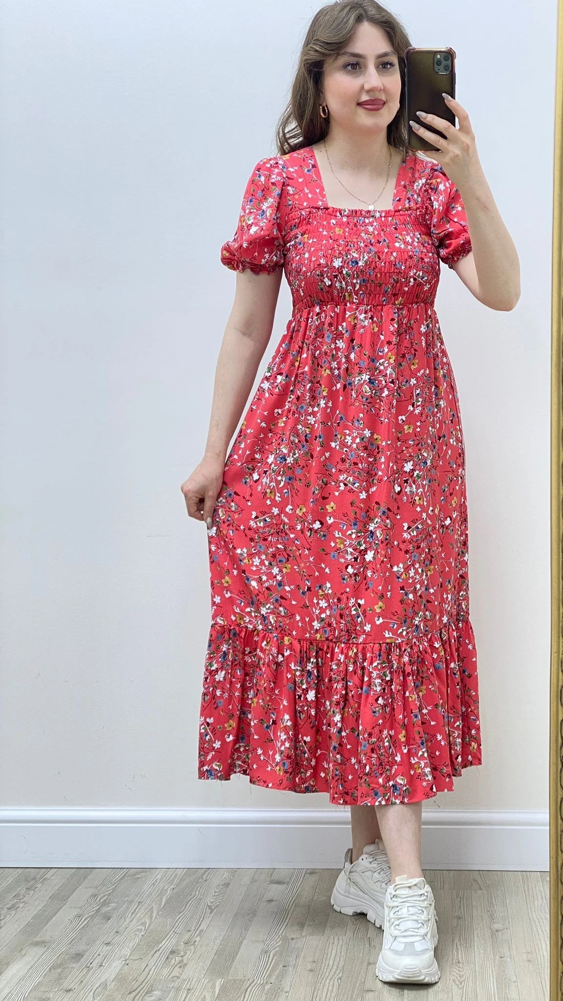 Gipeli Çiçek Elbise Nar Çiçeği