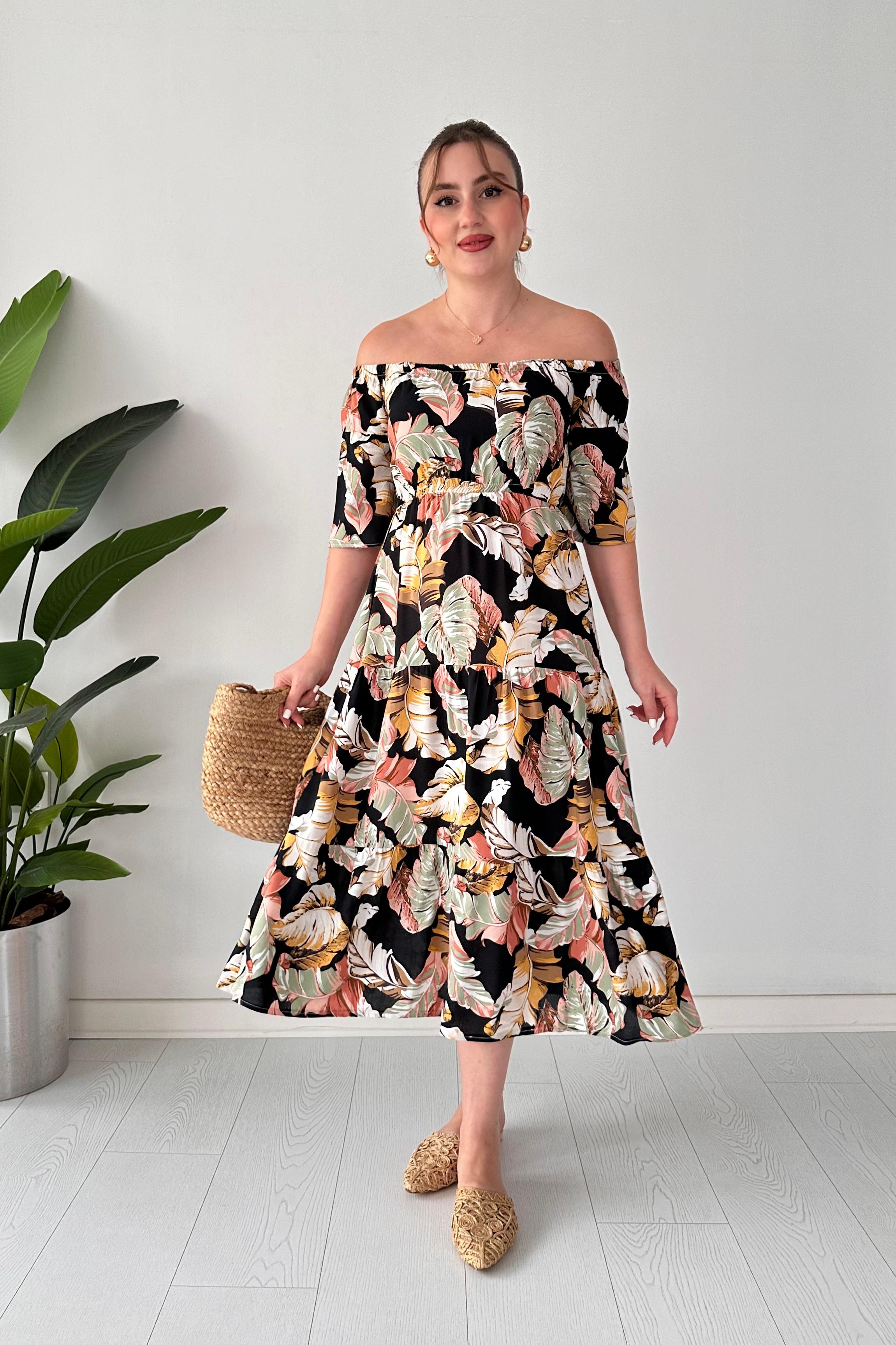 Palmiye Viskon Elbise