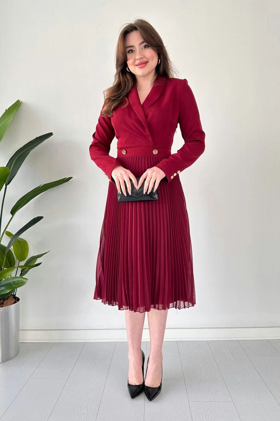 Eteği Şifon Çeket Elbise