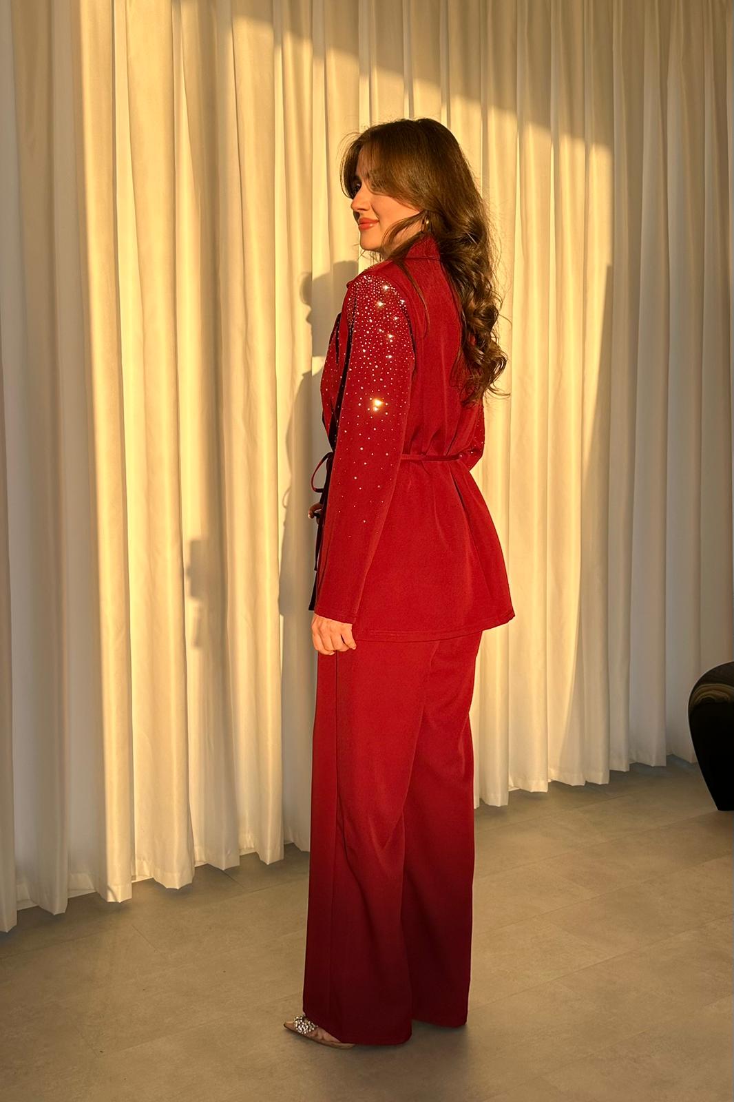 Taşlı Ceket Pantolon Takım