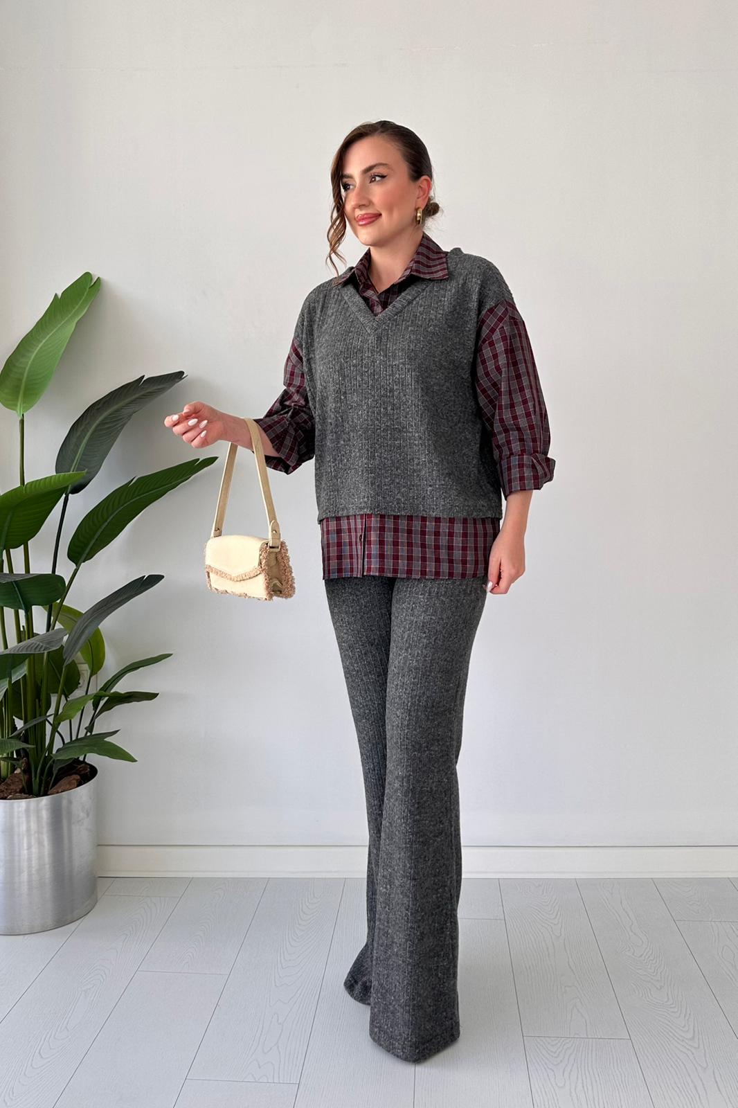 Ekose Garnili İkili Takım