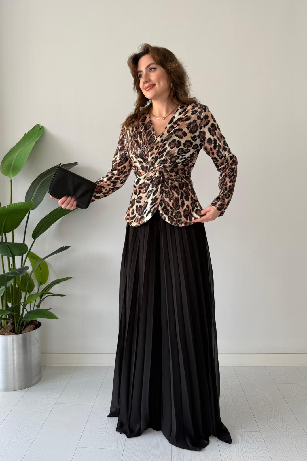 Leopar Payetli Takım