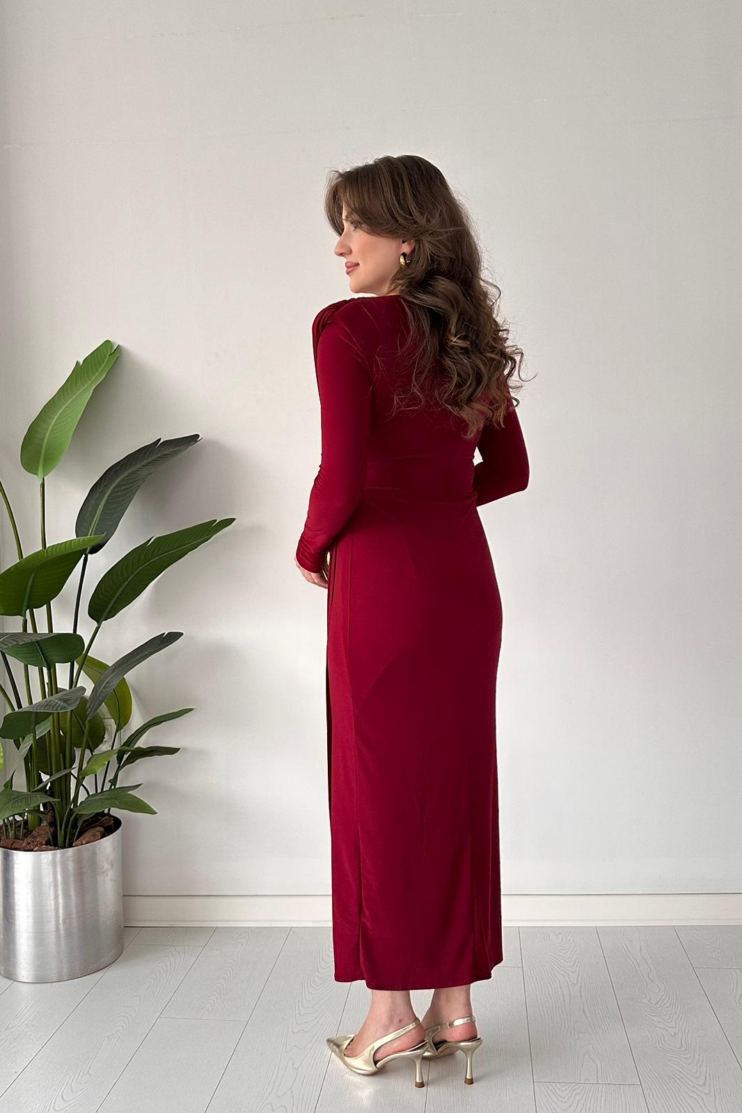 Drape Tokalı Esnek Elbise