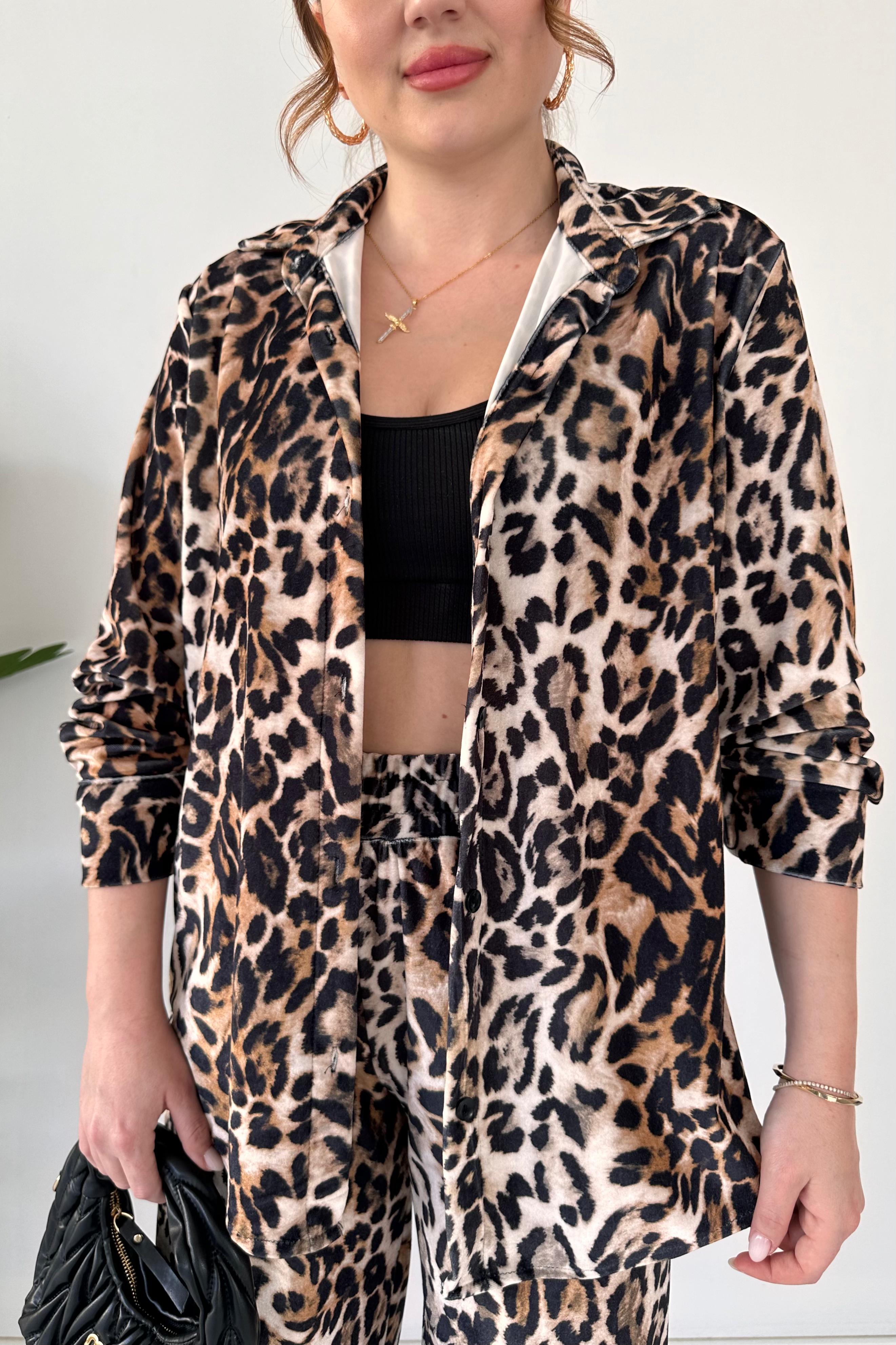 Leopar Kadife Takım