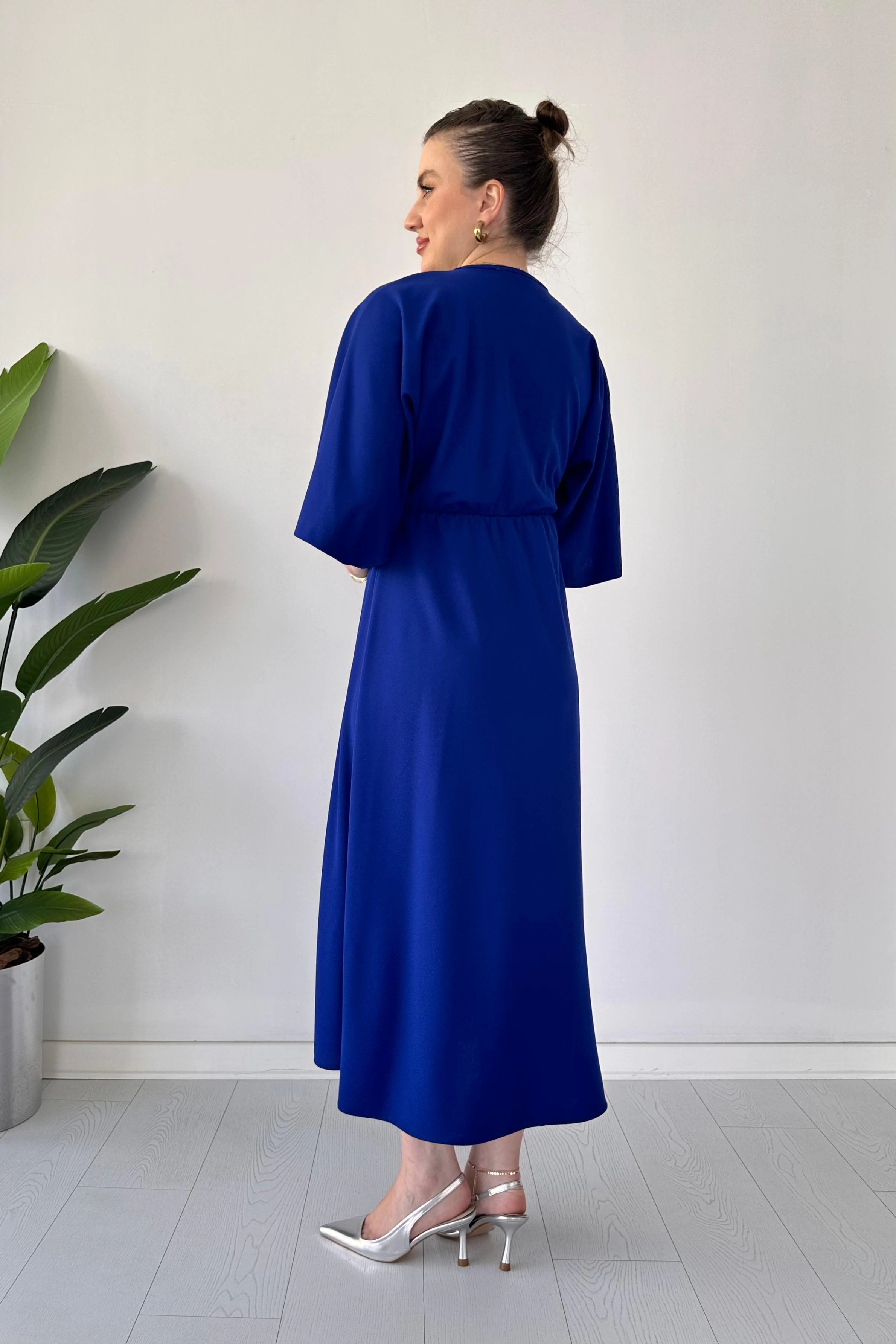 Yarasa Kol Krep Elbise