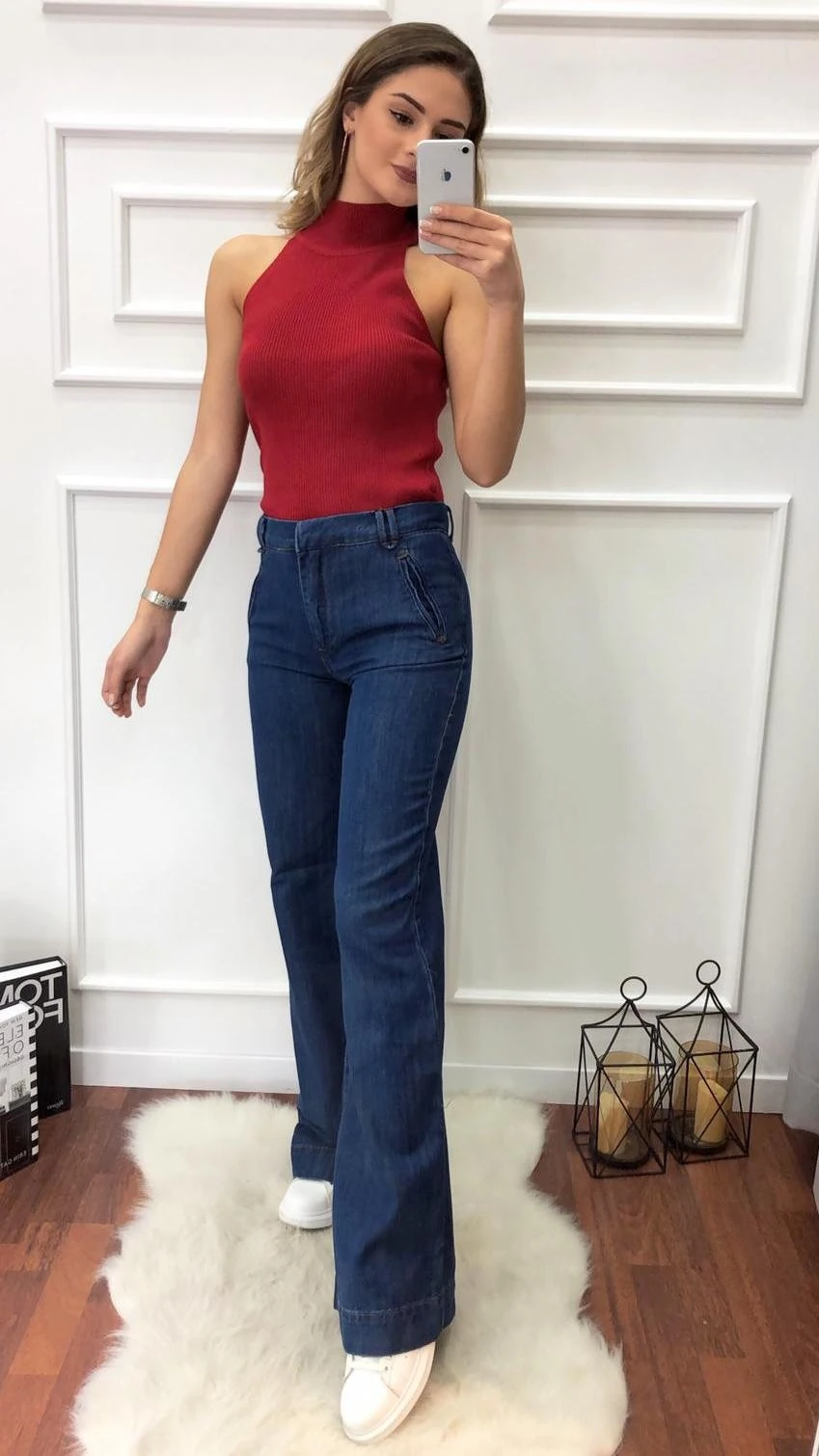 İspanyol Paça Jean Pantolon