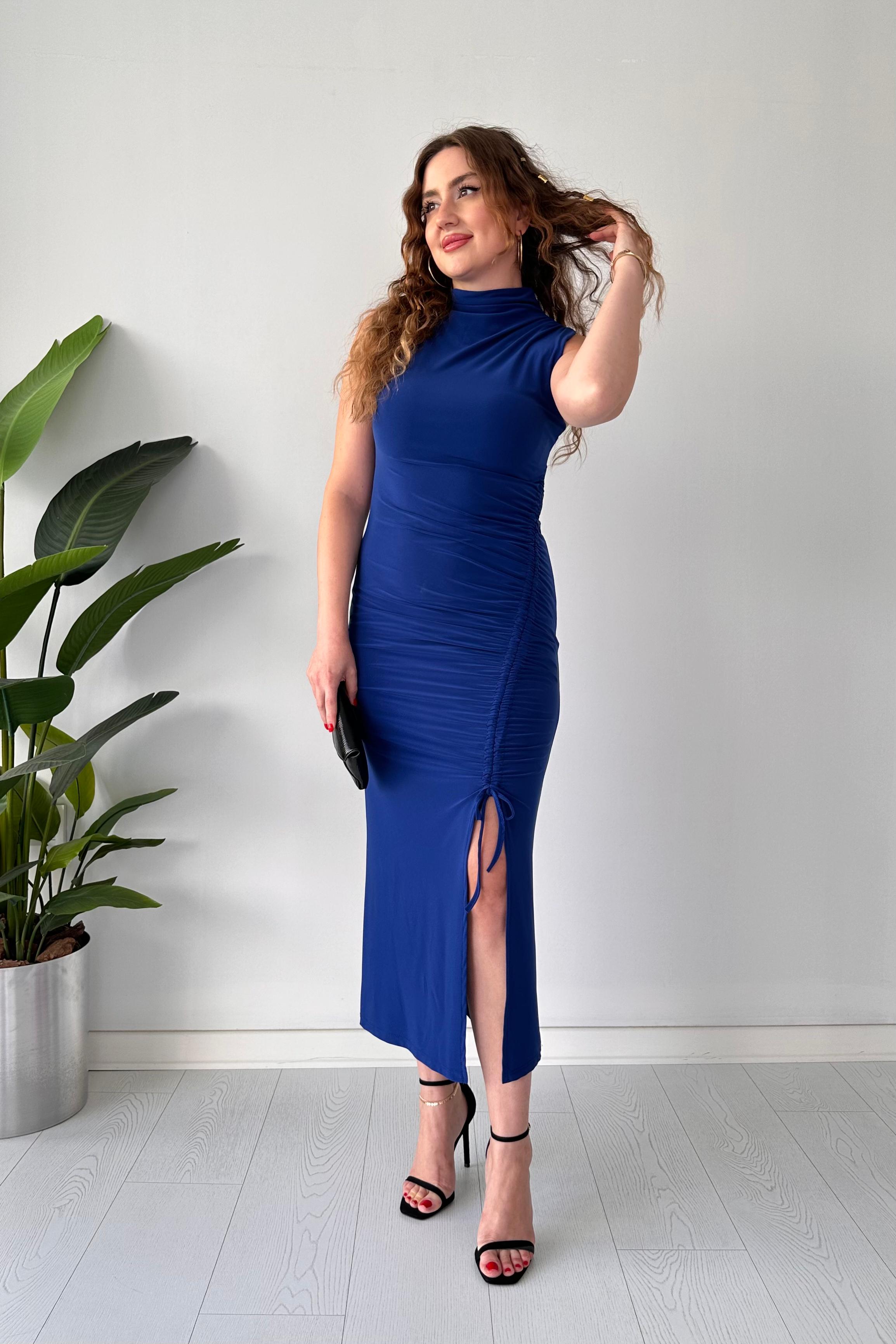 Ayarlanır Yırtmaçlı Buzi Elbise