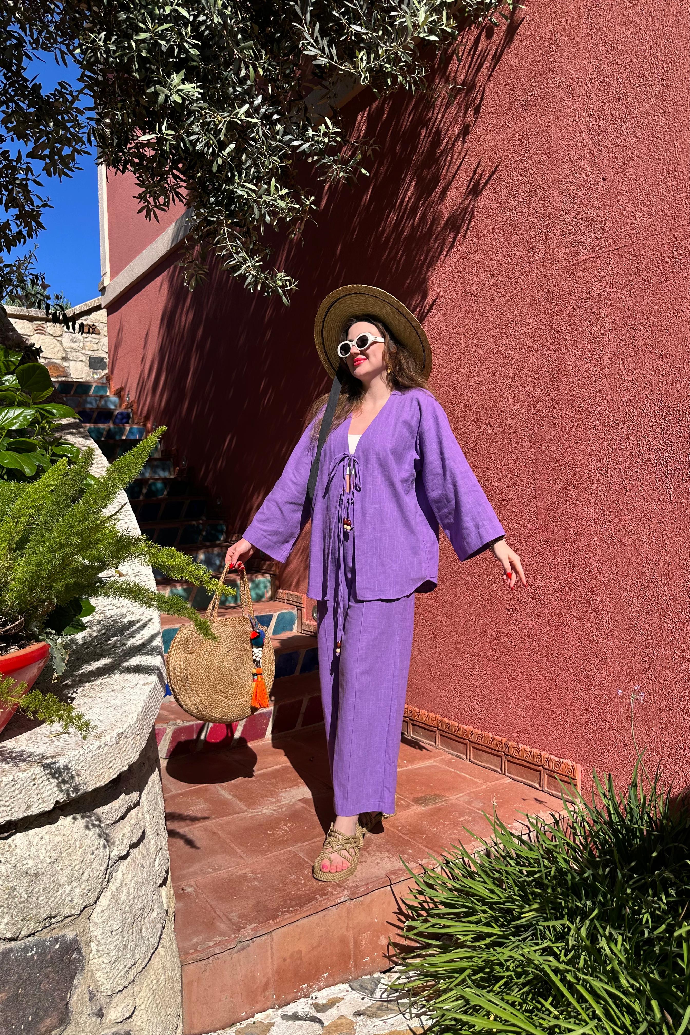 Bağlamalı Keten Takım