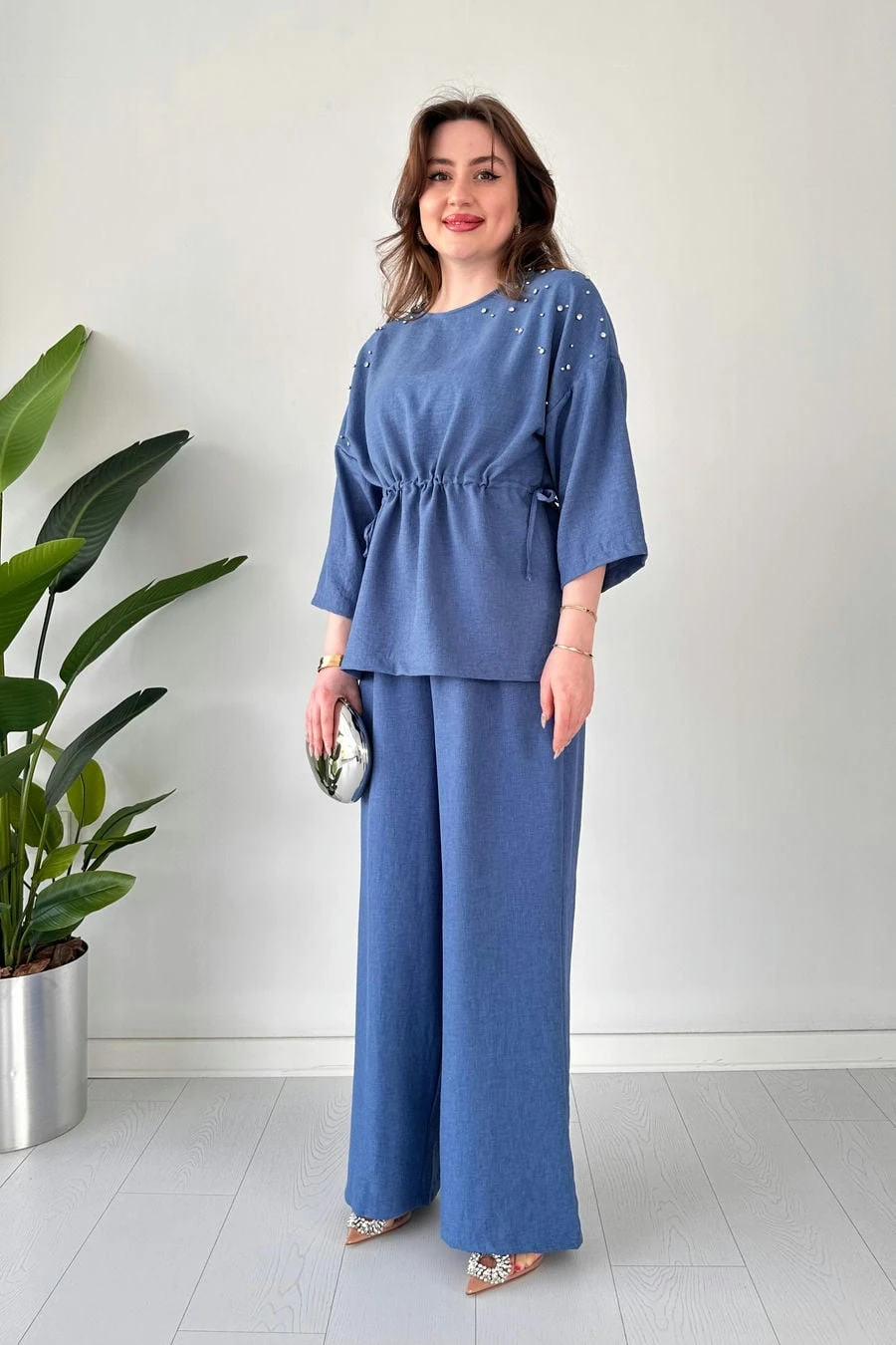 Taşlı Keten Takım