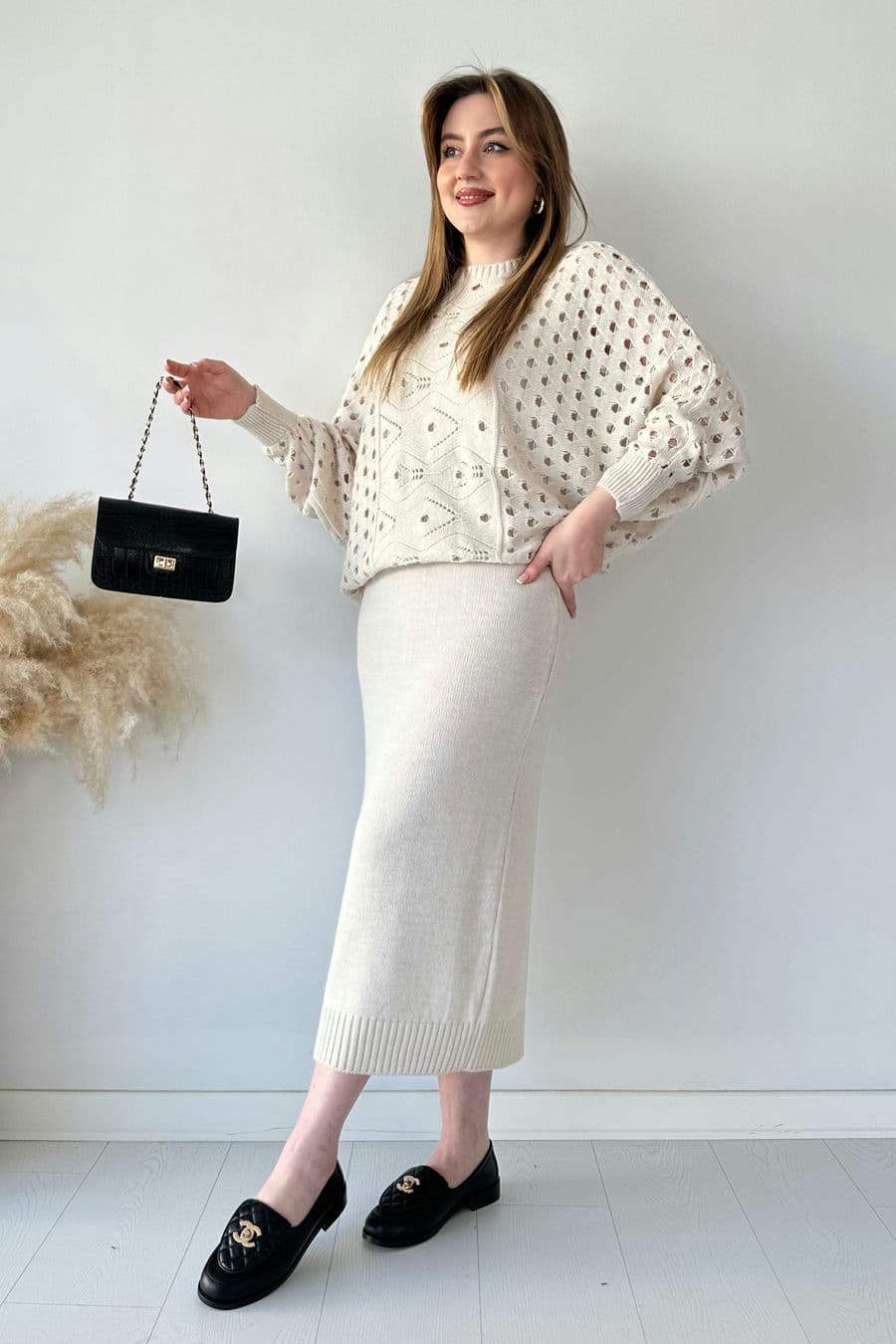 Yarasa Ajurlu Elbise Takım