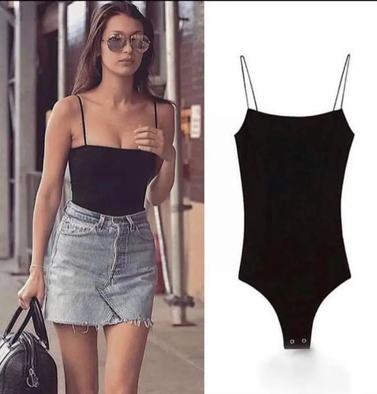 Askılı Bodysuit-Siyah