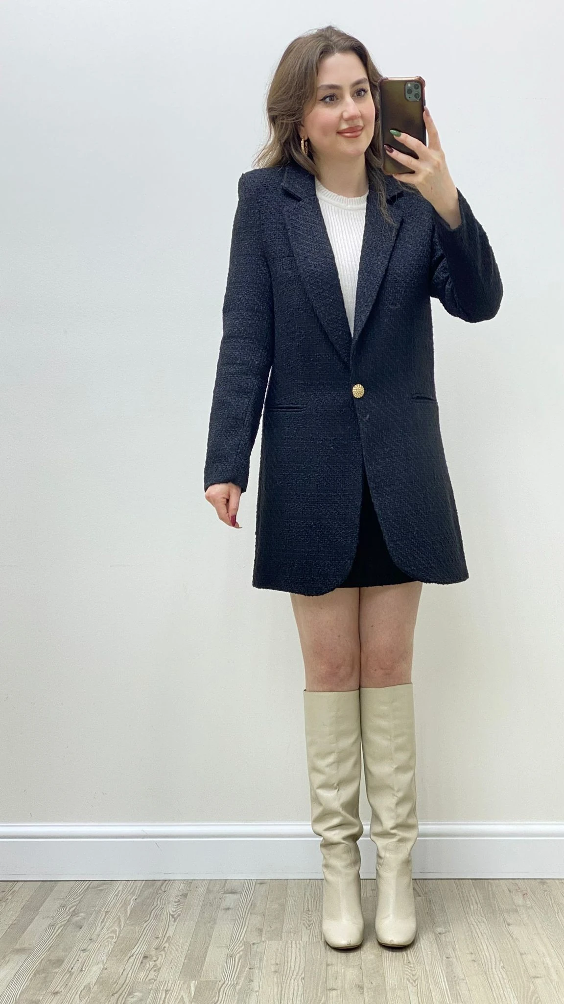 Tüvit Etek-Ceket Takım Siyah