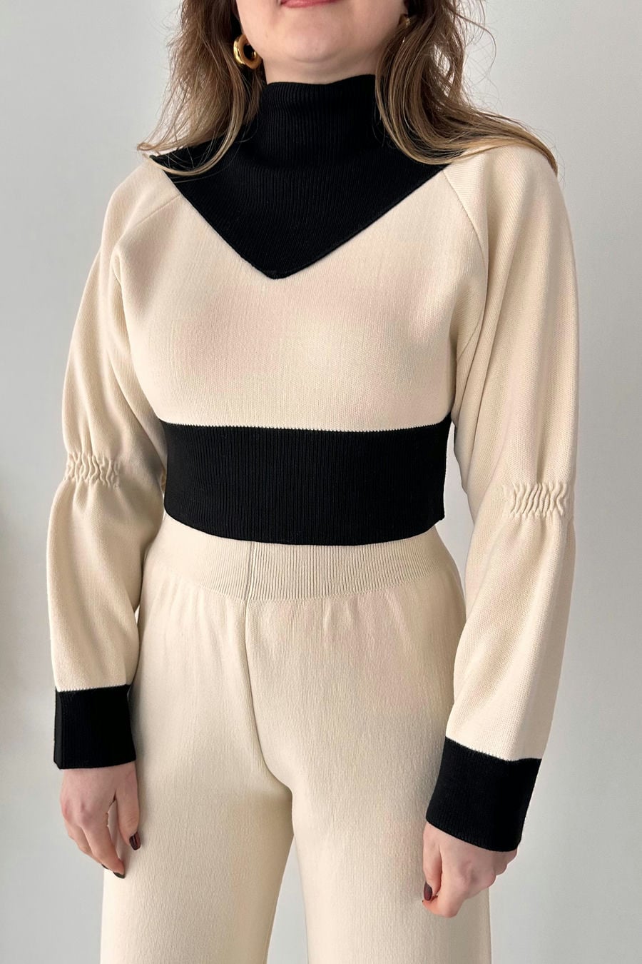 Üçgen Motif Triko Takım