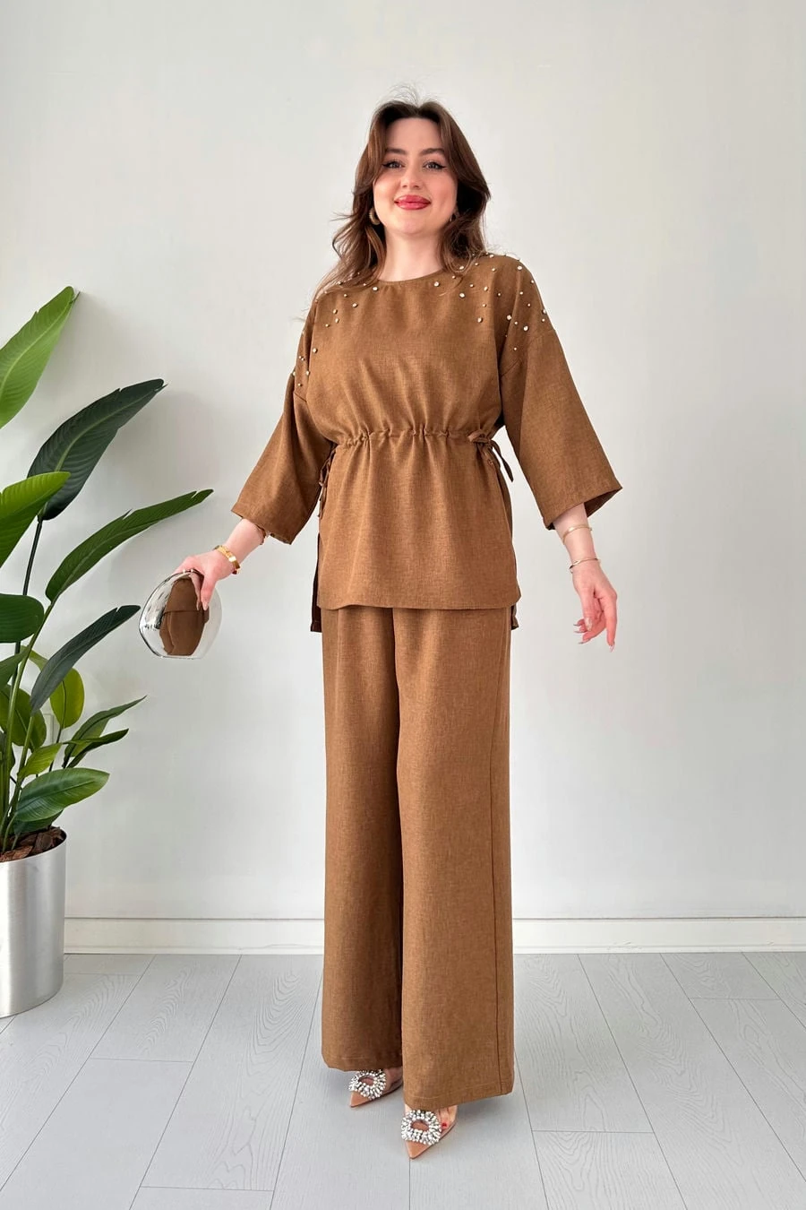 Taşlı Keten Takım