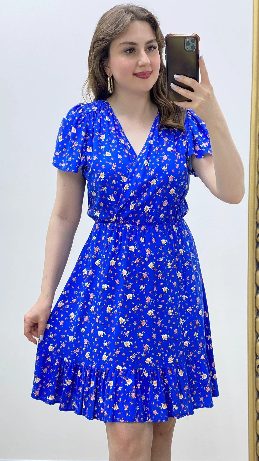 Tulip Viskon Elbise Mavi