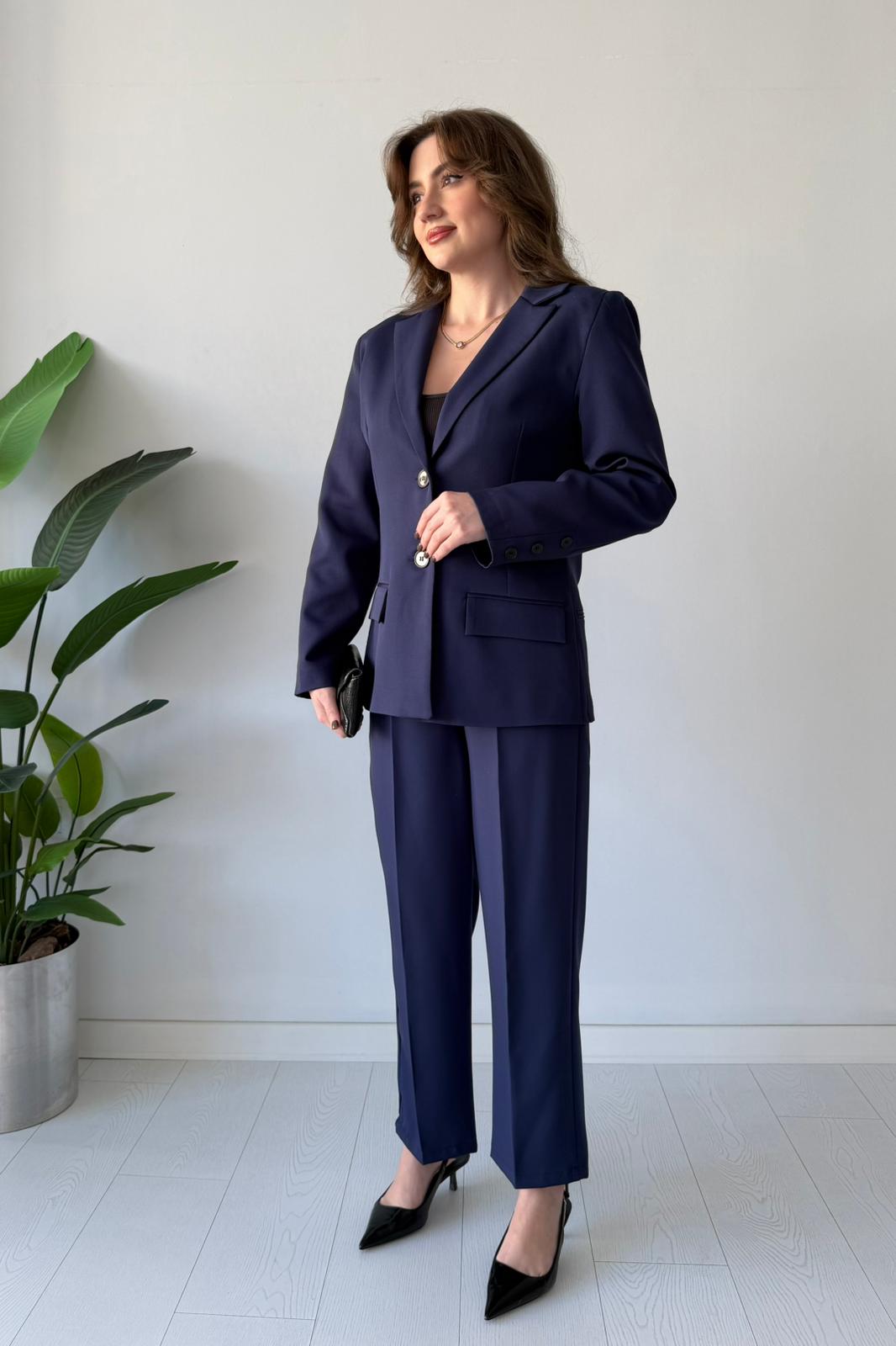 Çift Düğme Takım Elbise - Lacivert